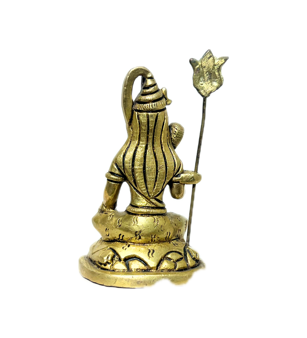 Brass Shiv Ji with Trishul Idol – 100% Pure Brass by Aetherea World with God at Kamakhyaa for sustainable fashion