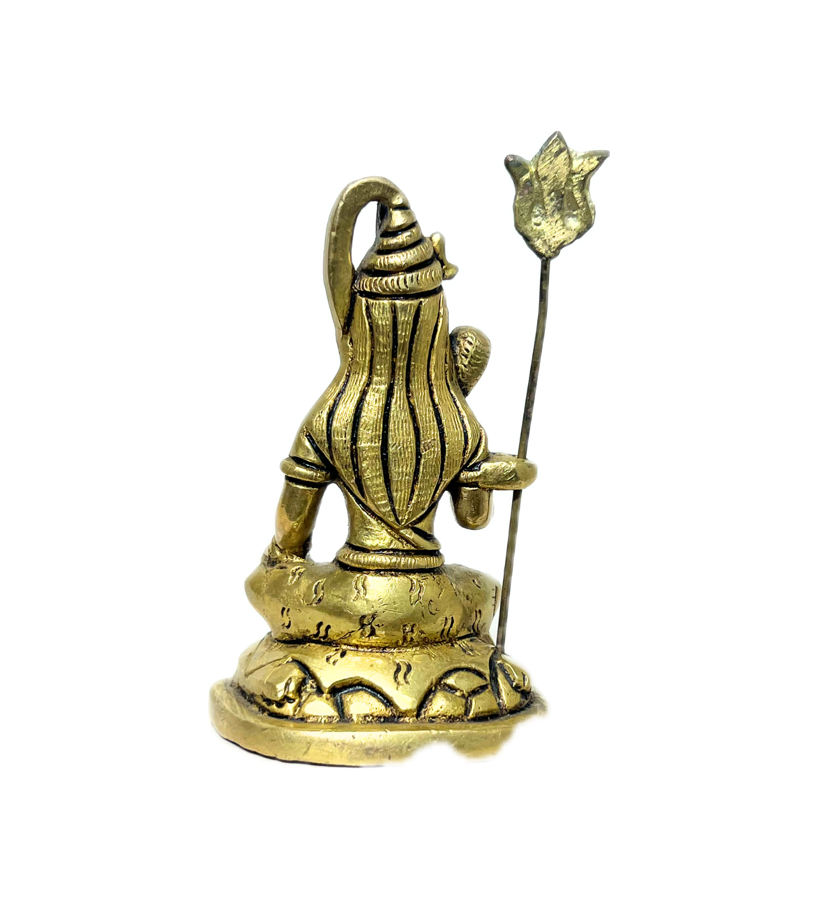 Brass Shiv Ji with Trishul Idol – 100% Pure Brass by Aetherea World with God at Kamakhyaa for sustainable fashion