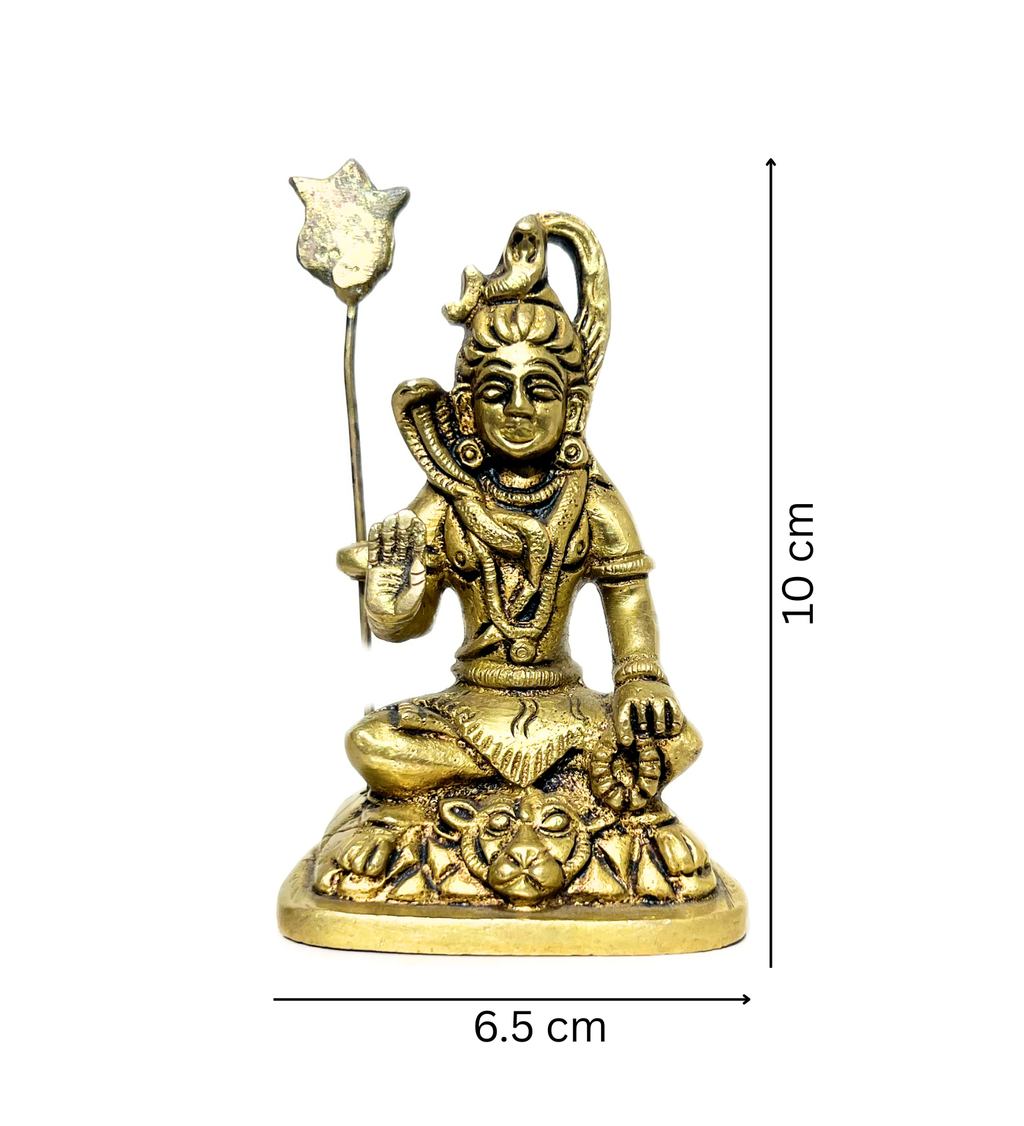Brass Shiv Ji with Trishul Idol – 100% Pure Brass by Aetherea World with God at Kamakhyaa for sustainable fashion