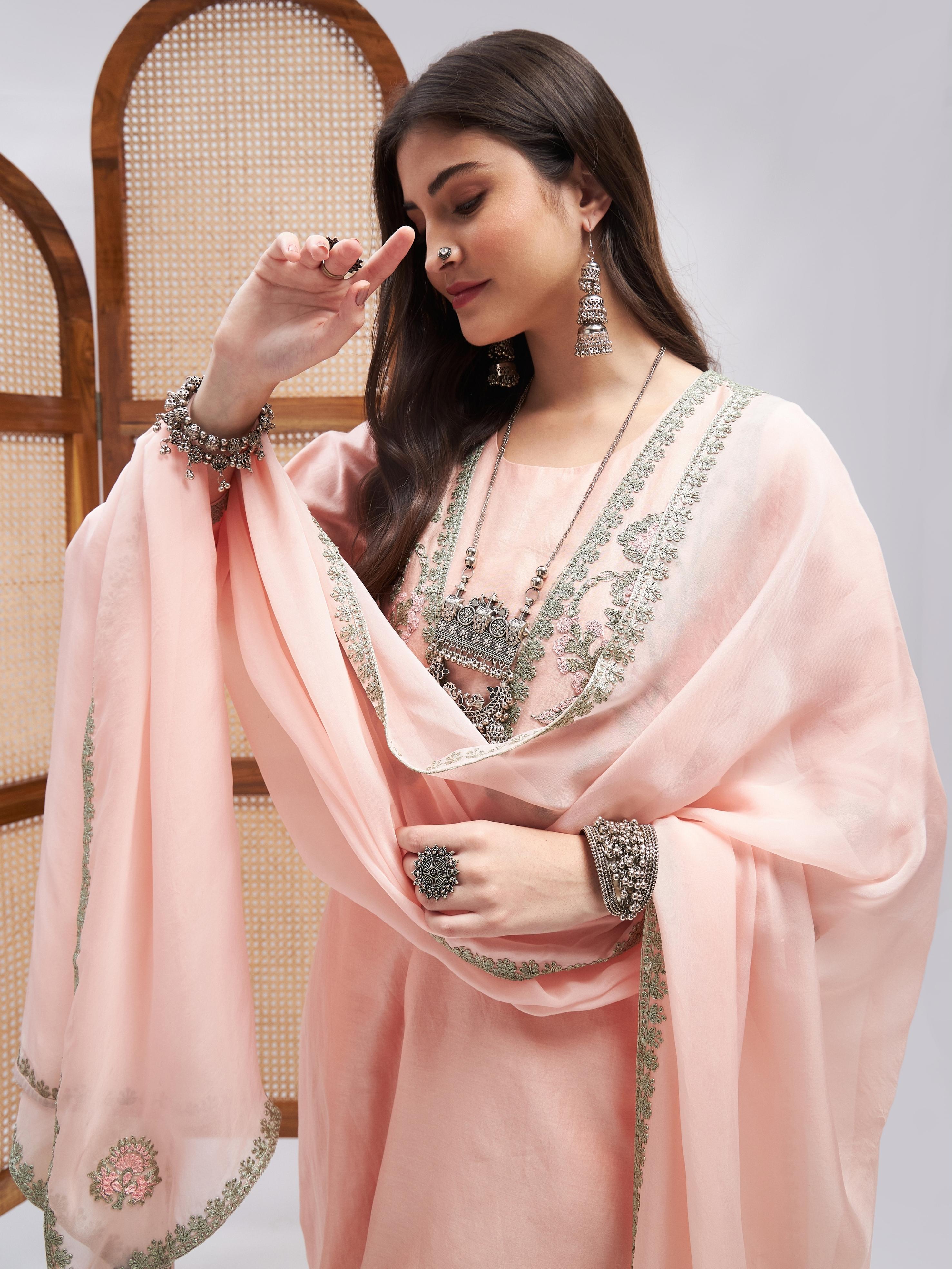 Iqraar Kurta Set by RoohbyRidhimaa with Large, Medium, Small, X-Large, X-Small at Kamakhyaa for sustainable fashion