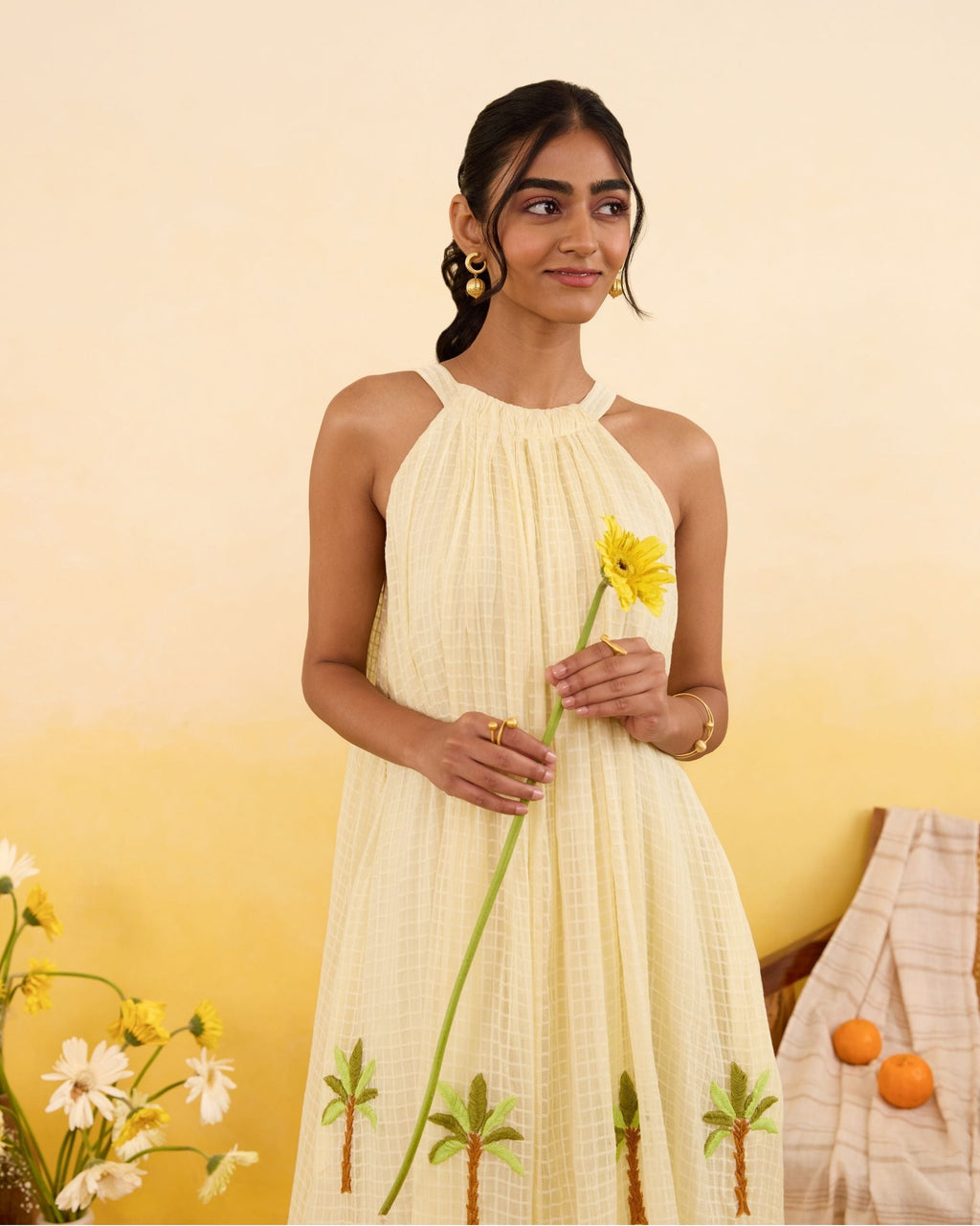 Palm Whisper Dress by Taro India with at Kamakhyaa for sustainable fashion