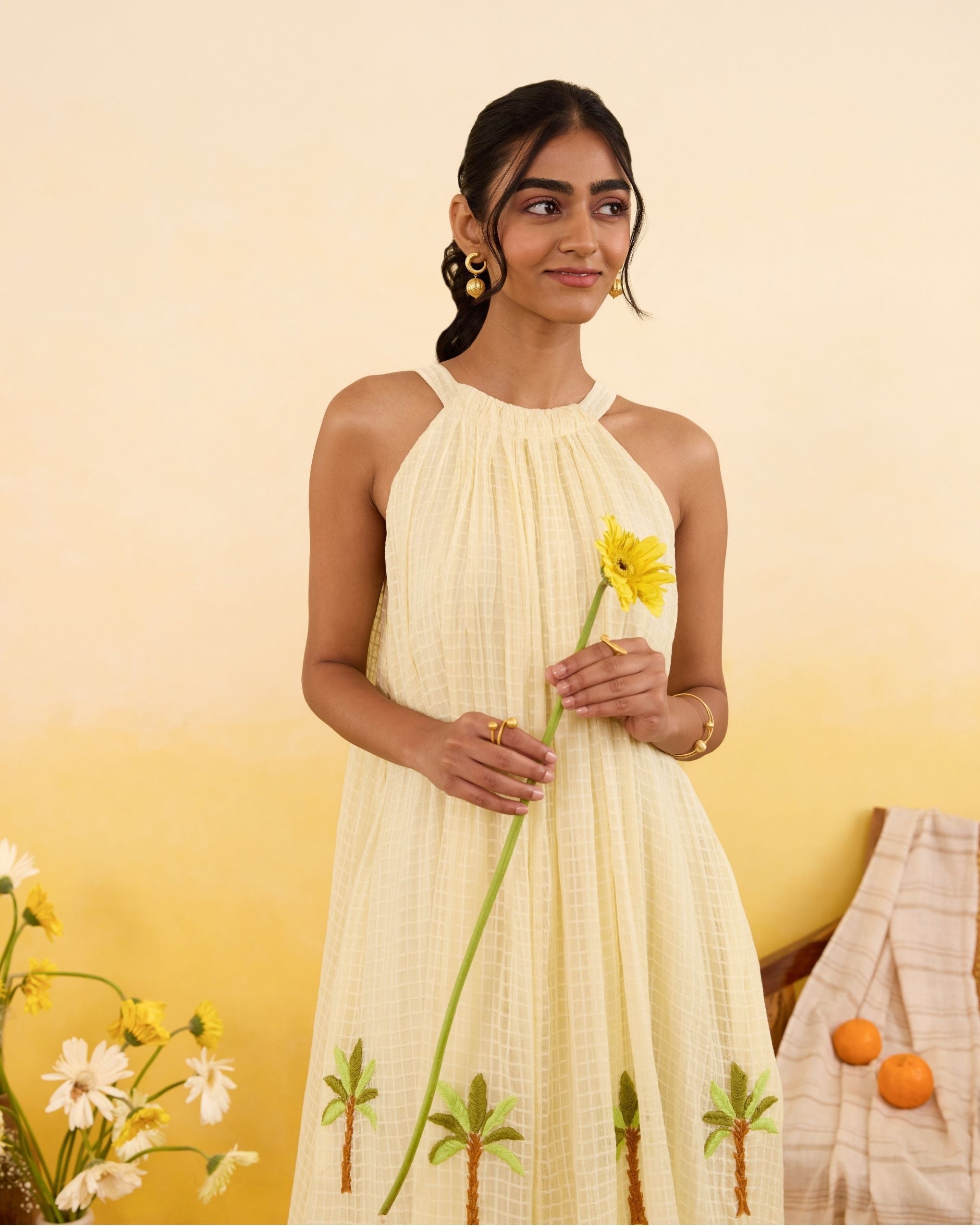 Palm Whisper Dress by Taro India with at Kamakhyaa for sustainable fashion