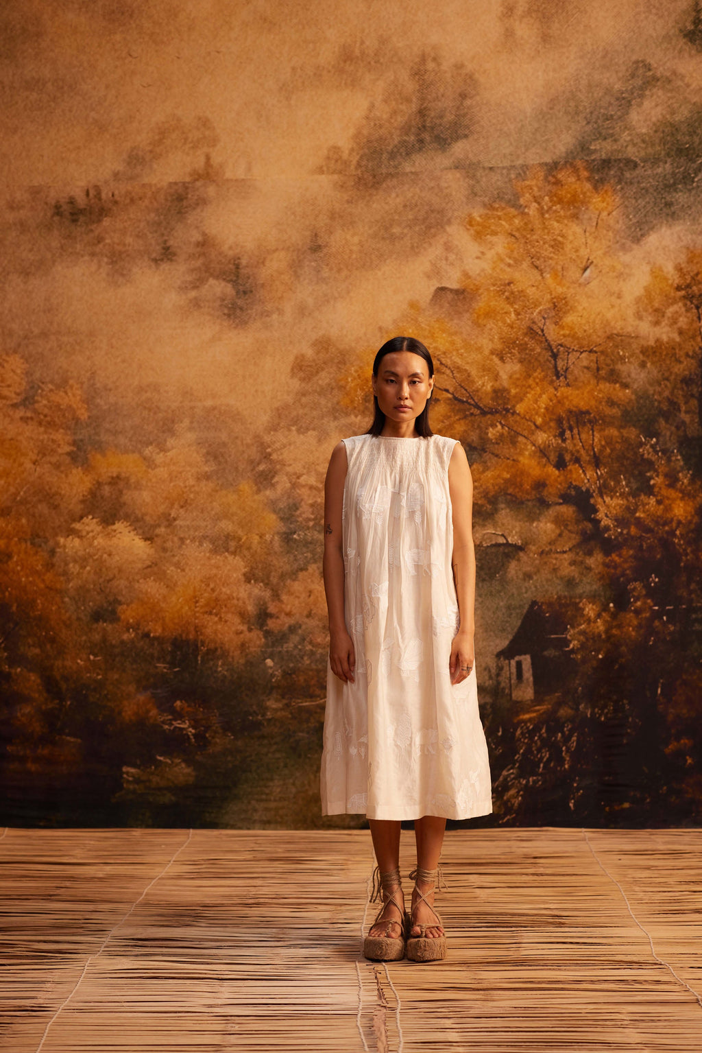 Tani-Ori Applique Ruching Dress by My Store with Dress at Kamakhyaa for sustainable fashion