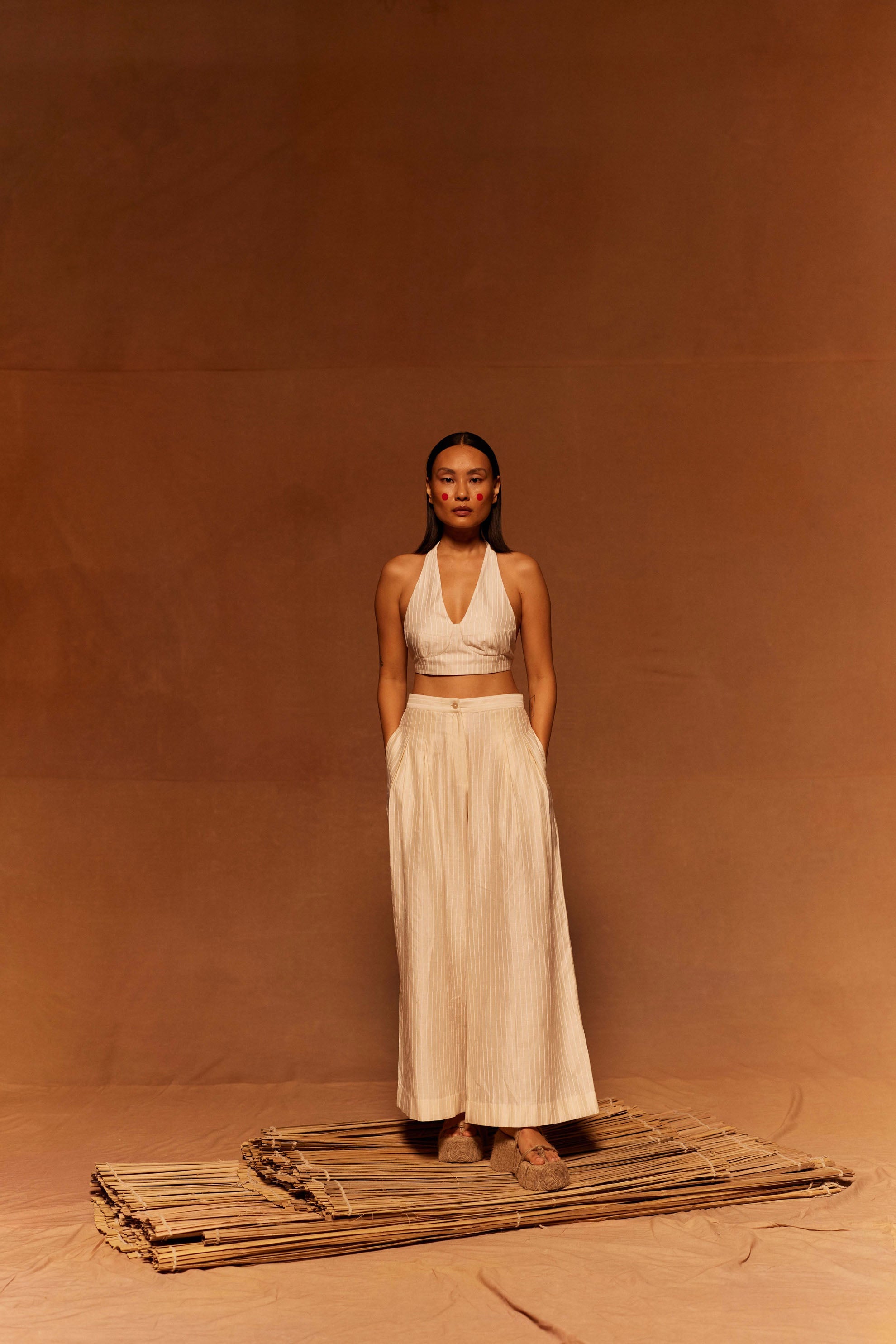 Heiwa Tie-up Blouse by AHMEV with Blouse at Kamakhyaa for sustainable fashion