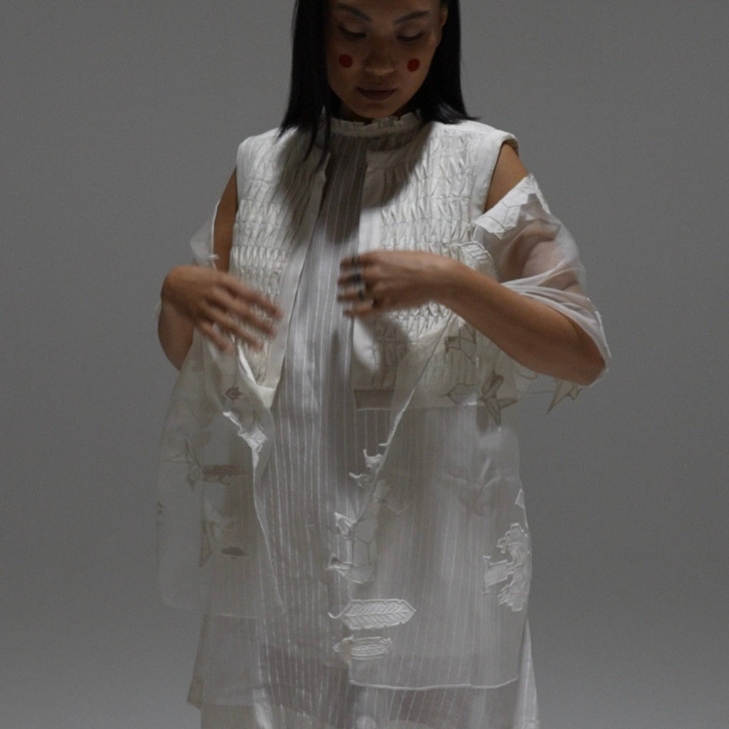 Hangasumi Applique Scarf by My Store with scarf at Kamakhyaa for sustainable fashion