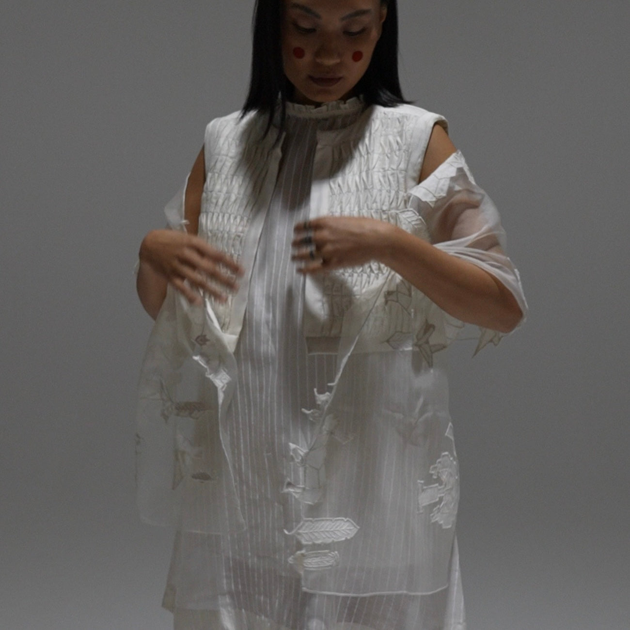 Hangasumi Applique Scarf by My Store with scarf at Kamakhyaa for sustainable fashion