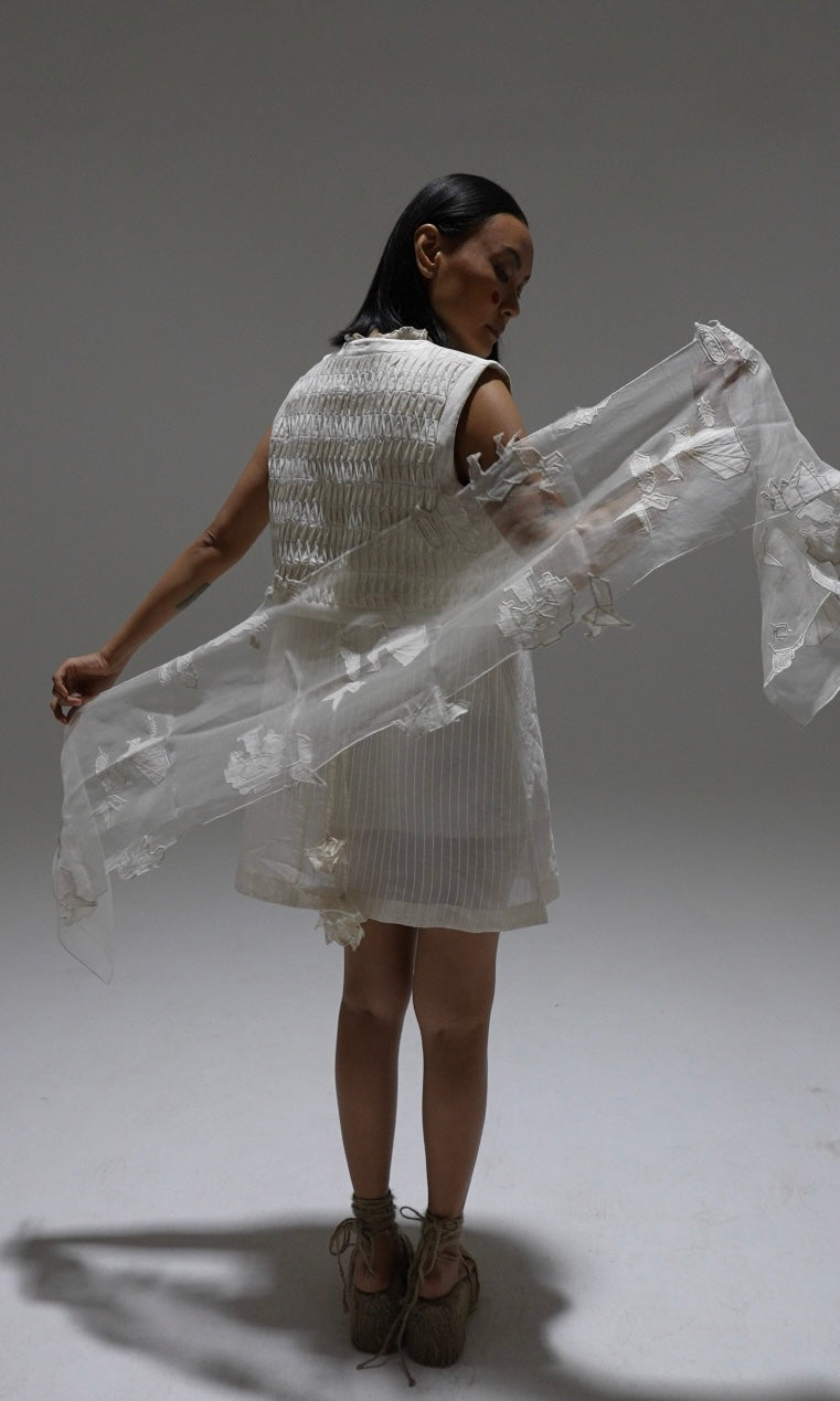 Hangasumi Applique Scarf by My Store with scarf at Kamakhyaa for sustainable fashion