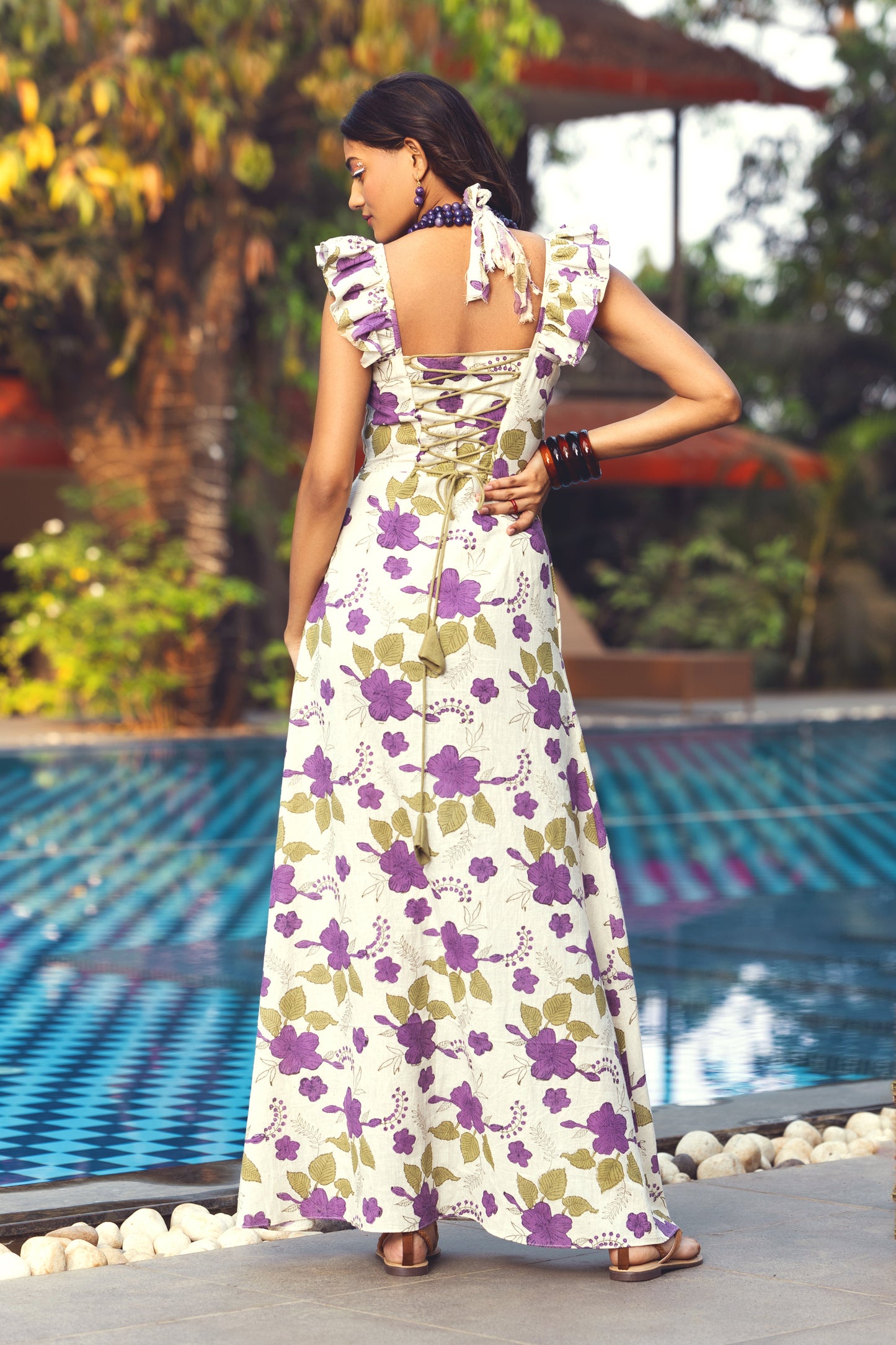 Lavender Dream Dress by Akashii Clothing with Bloom, Dress at Kamakhyaa for sustainable fashion