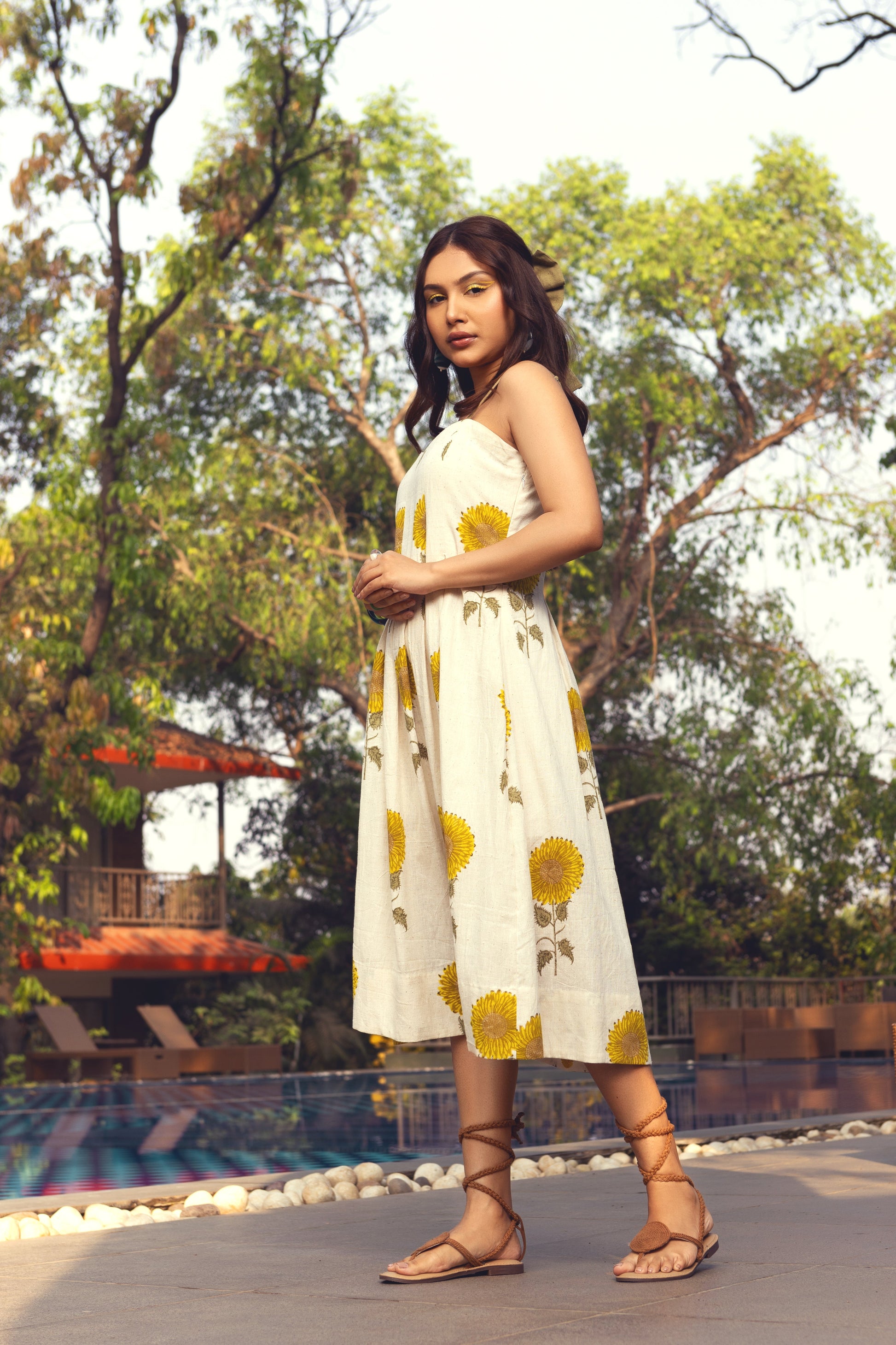 Sunshine Bliss Sundress by Akashii Clothing with Bloom, Dress at Kamakhyaa for sustainable fashion