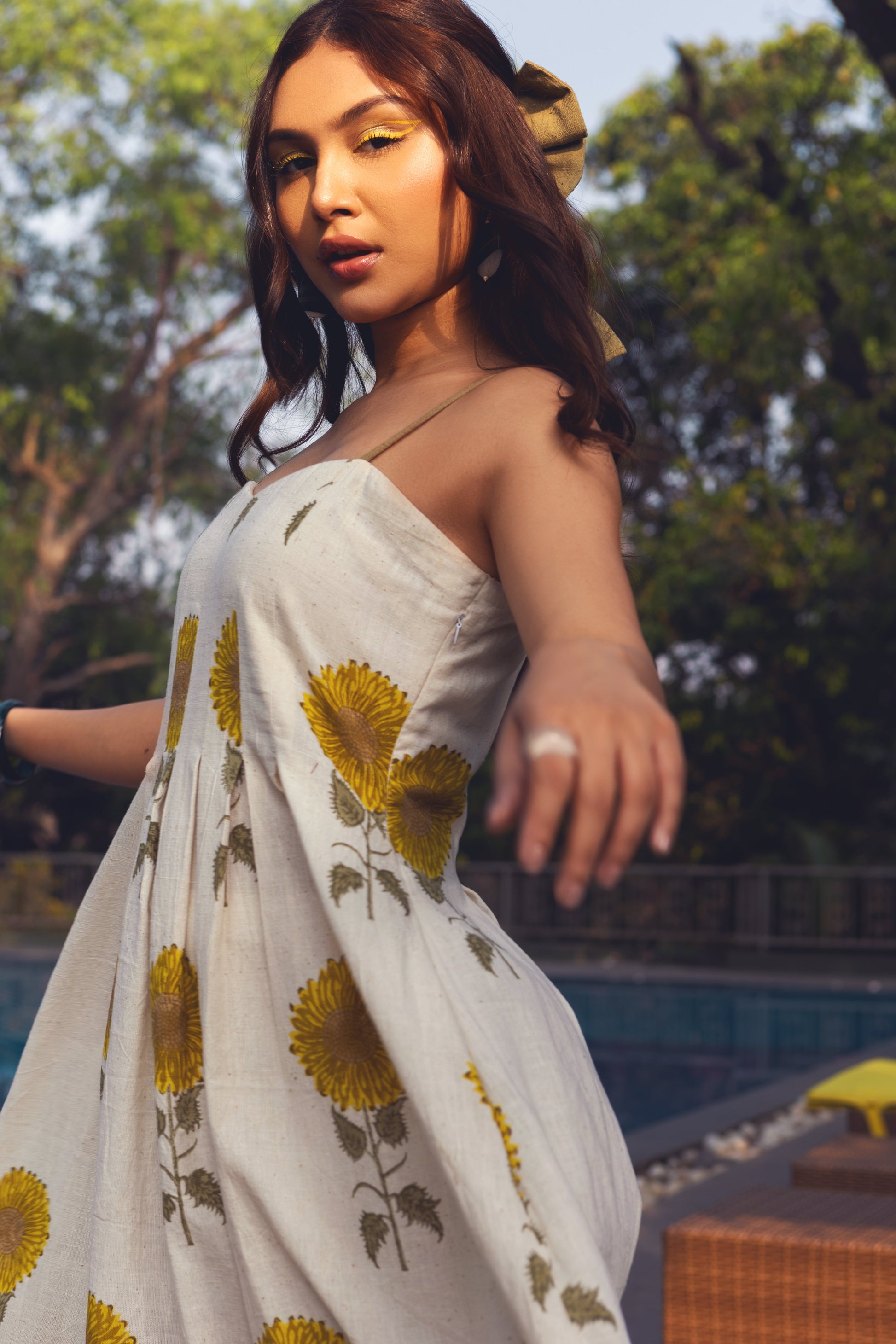 Sunshine Bliss Sundress by Akashii Clothing with Bloom, Dress at Kamakhyaa for sustainable fashion