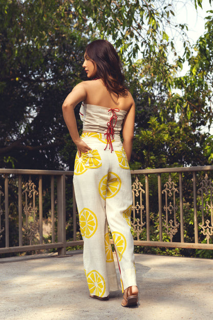 Limoncello Pants by Akashii Clothing with Bloom, Bottoms at Kamakhyaa for sustainable fashion