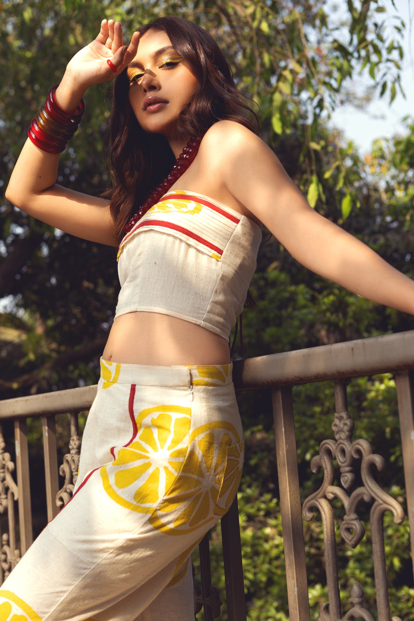 Limoncello Pants by Akashii Clothing with Bloom, Bottoms at Kamakhyaa for sustainable fashion