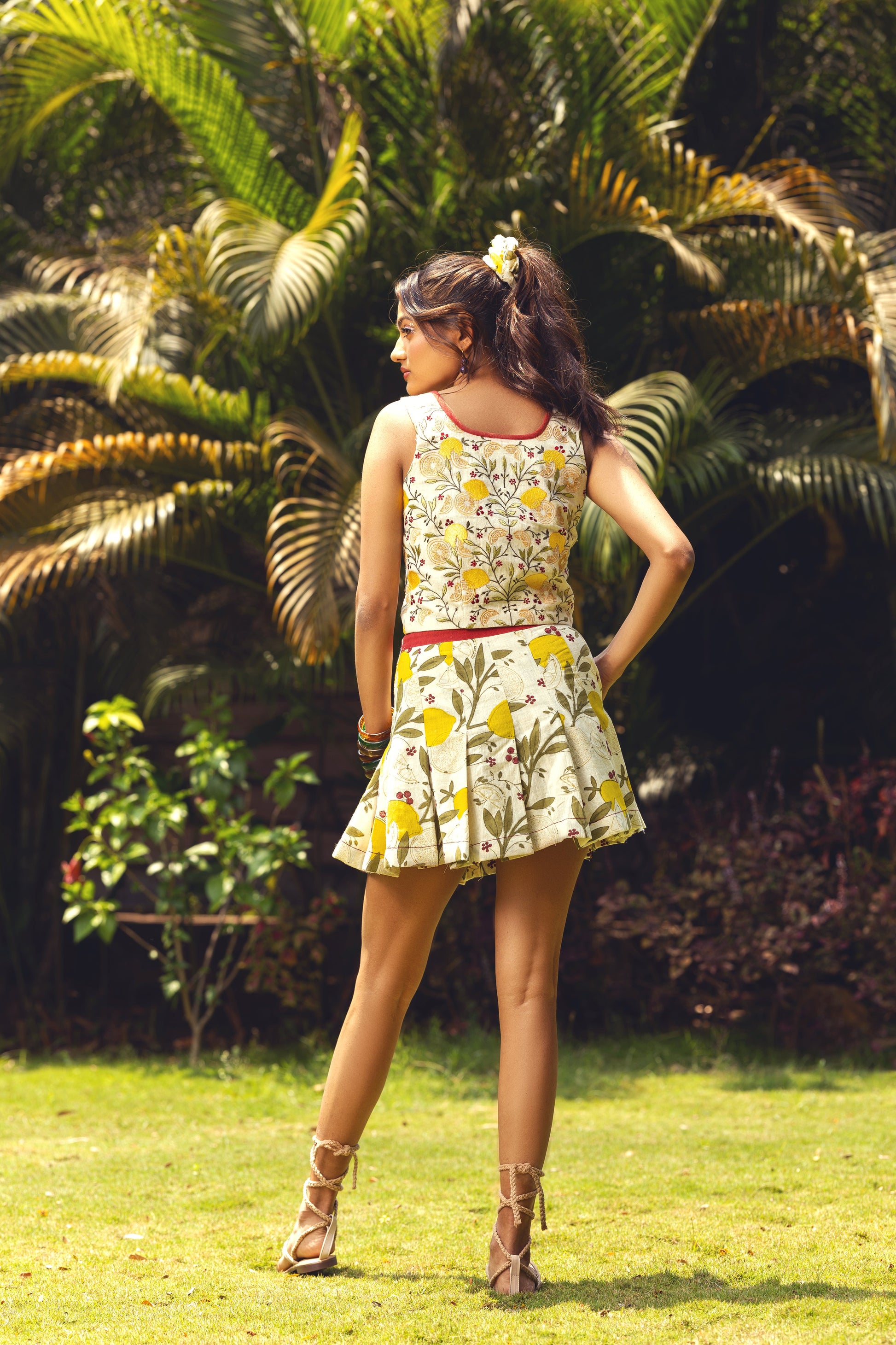 Lemon Drop Skirt by Akashii Clothing with Bloom, Bottoms at Kamakhyaa for sustainable fashion