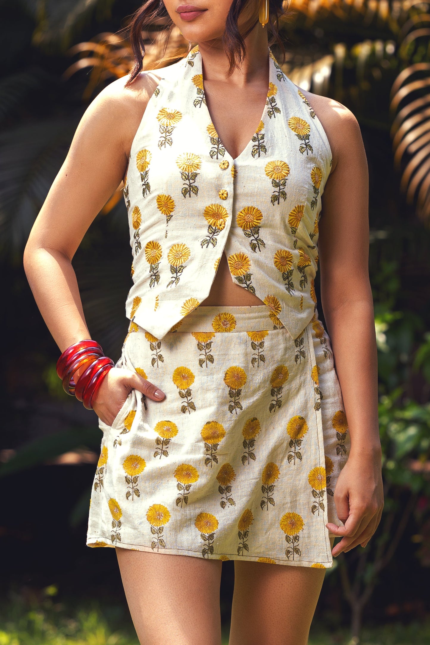 Florence Vest by Akashii Clothing with Bloom, Top at Kamakhyaa for sustainable fashion