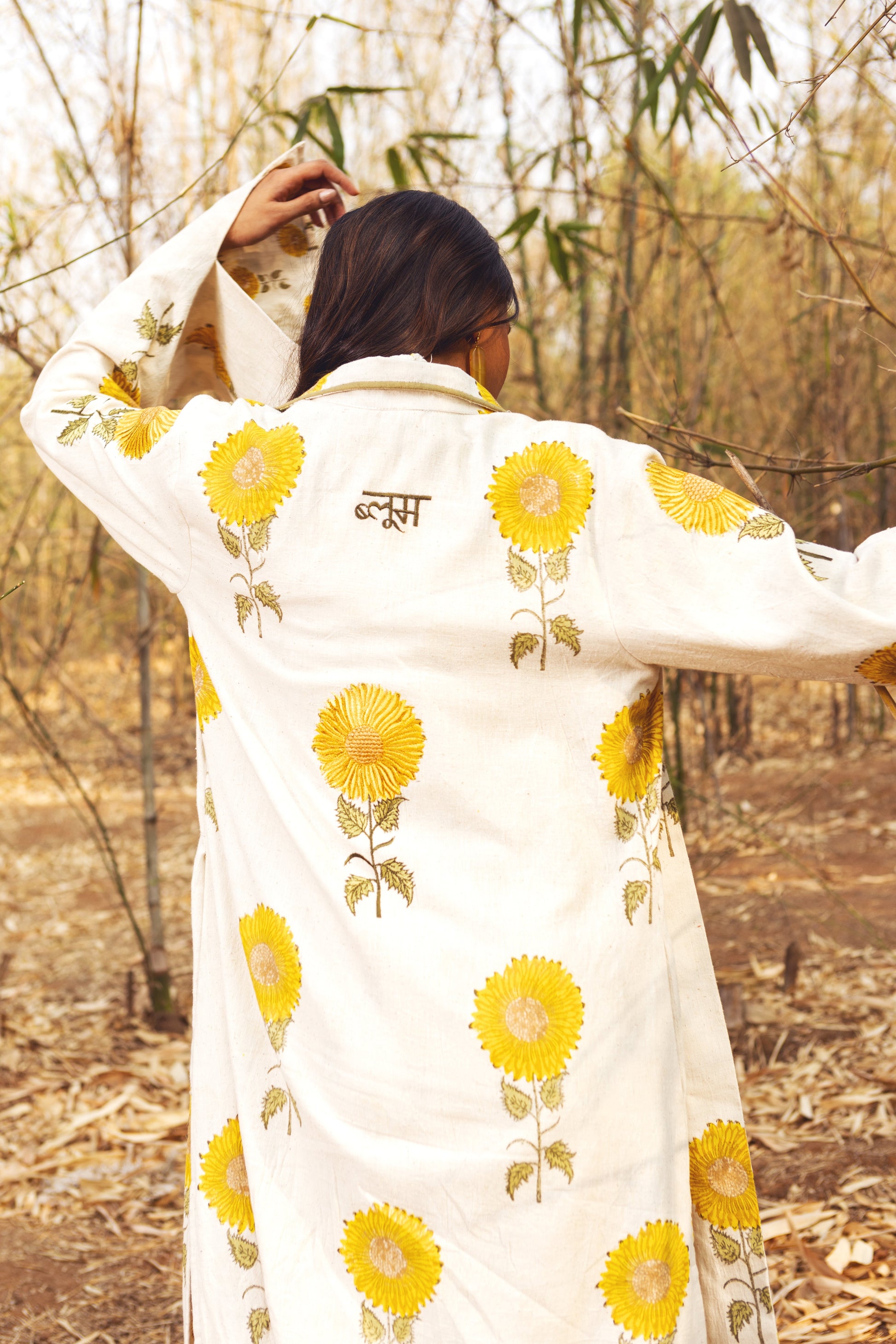 Sunflower Jacket by Akashii Clothing with Bloom, jacket at Kamakhyaa for sustainable fashion