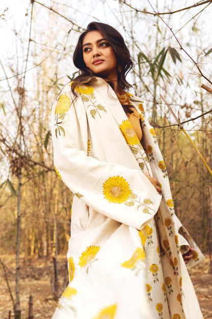 Sunflower Jacket by Akashii Clothing with Bloom, jacket at Kamakhyaa for sustainable fashion