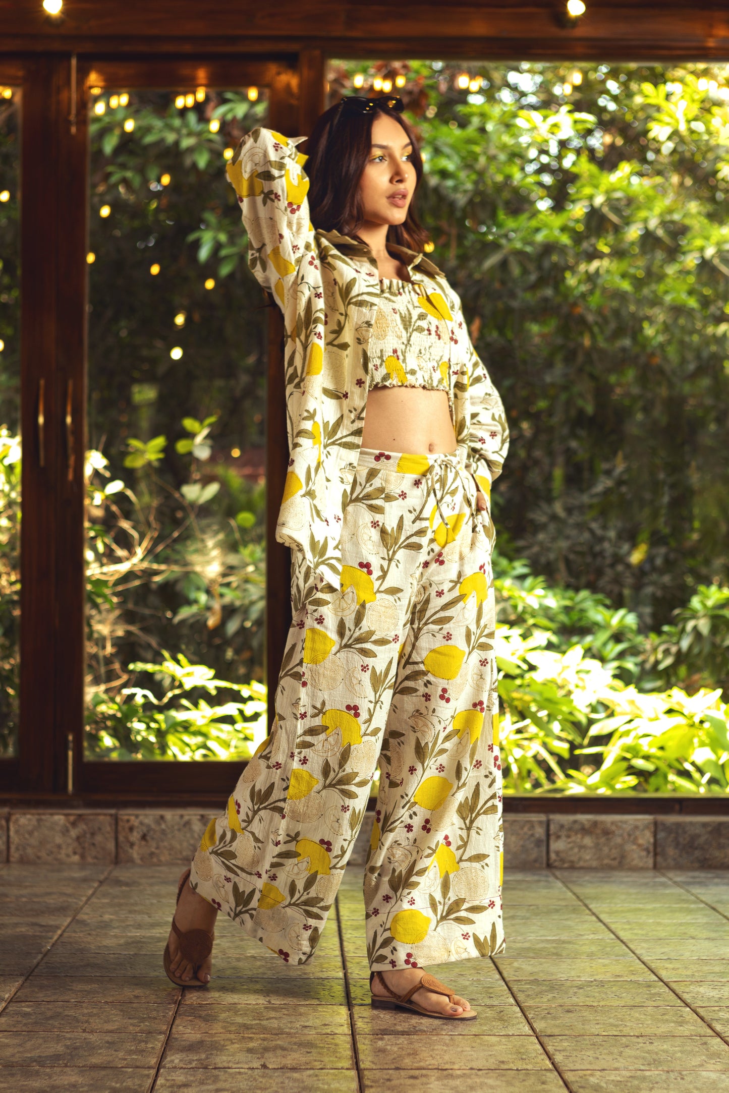 Lemon Leaf Pants by Akashii Clothing with Bloom, Bottoms at Kamakhyaa for sustainable fashion