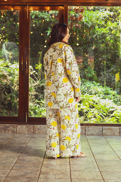 Lemon Leaf Pants by Akashii Clothing with Bloom, Bottoms at Kamakhyaa for sustainable fashion