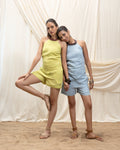 Linen halter top and shorts set by Akashi Clothing with The Stamp Edit By Akashi Clothing at Kamakhyaa for sustainable fashion