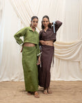 Wrap around skirt by Akashi Clothing with The Stamp Edit By Akashi Clothing at Kamakhyaa for sustainable fashion