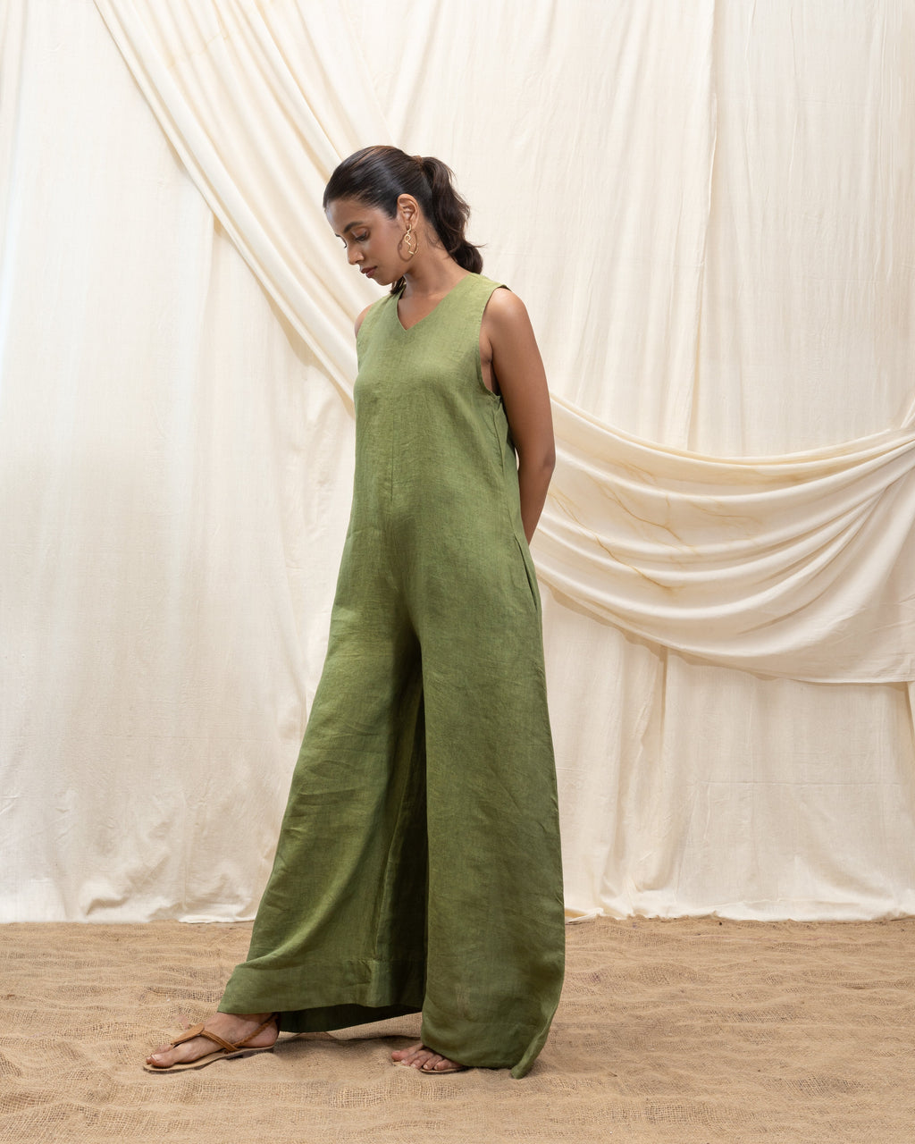 Solid Jumpsuit with back detailing by Akashi Clothing with The Stamp Edit By Akashi Clothing at Kamakhyaa for sustainable fashion