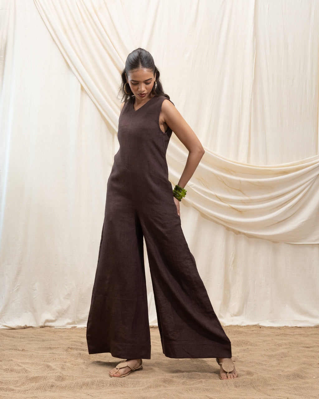 Solid Jumpsuit with back detailing by Akashi Clothing with The Stamp Edit By Akashi Clothing at Kamakhyaa for sustainable fashion