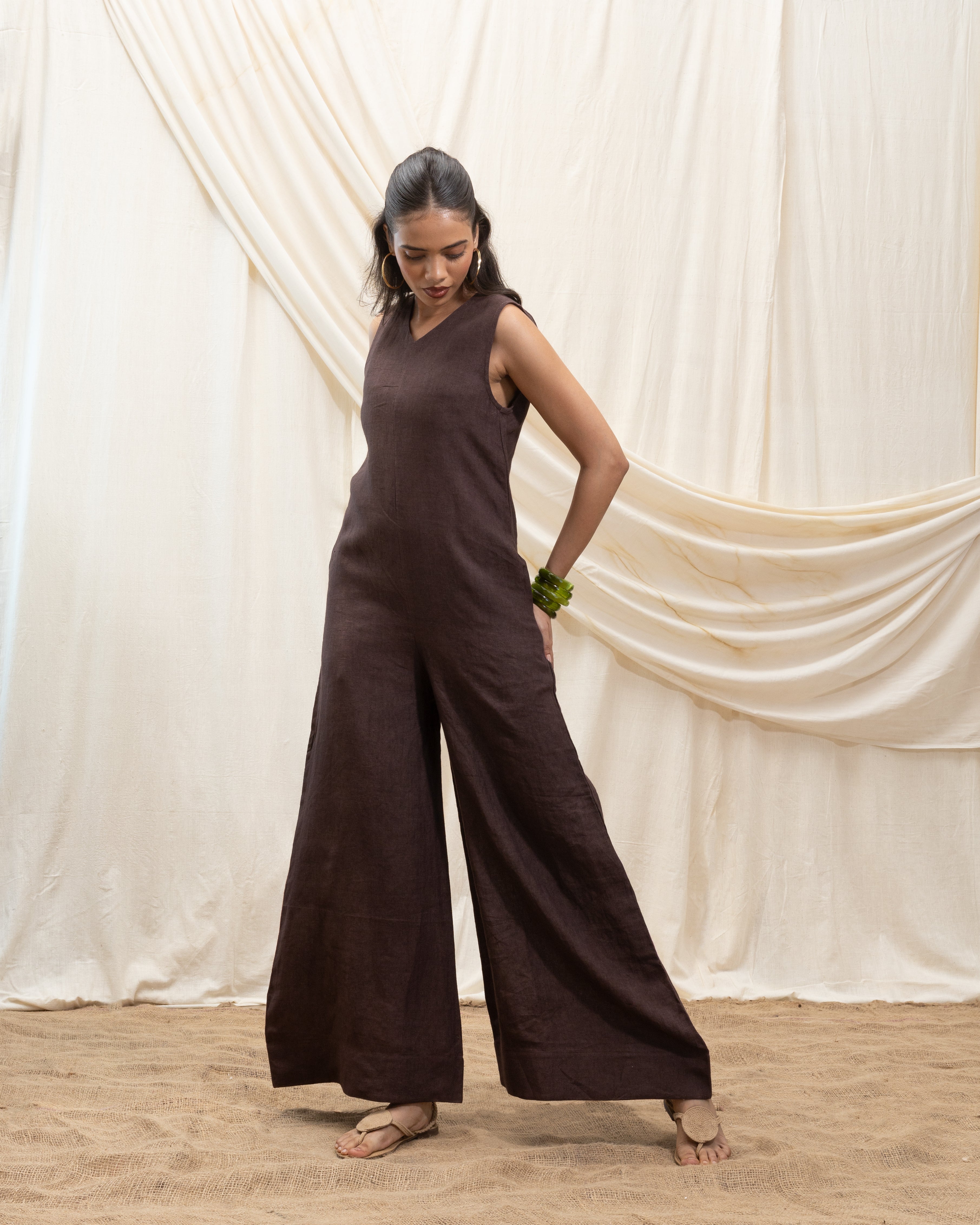 Solid Jumpsuit with back detailing by Akashi Clothing with The Stamp Edit By Akashi Clothing at Kamakhyaa for sustainable fashion