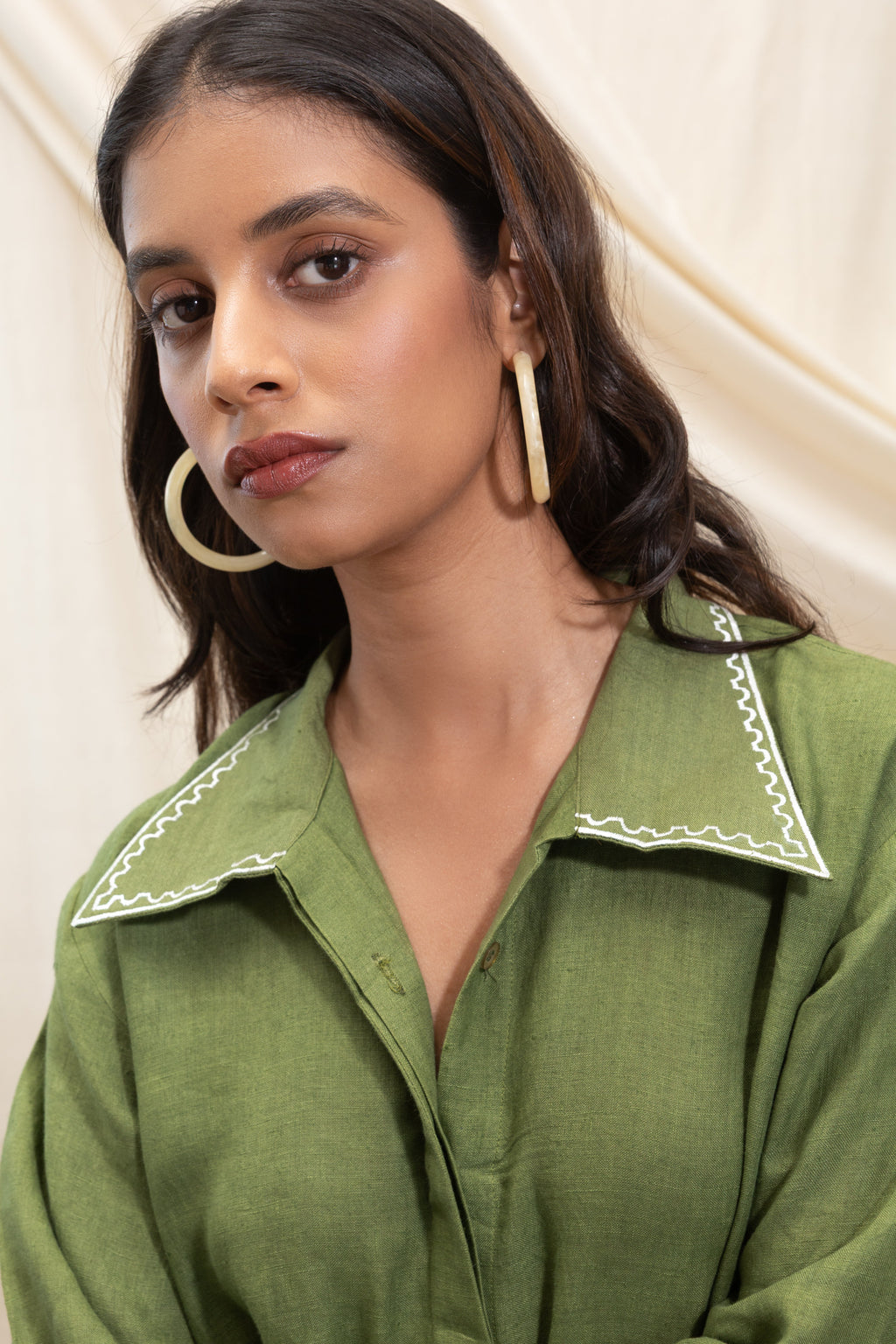 Button down shirt dress by Akashi Clothing with The Stamp Edit By Akashi Clothing at Kamakhyaa for sustainable fashion