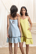 Strappy frilled dress by Akashi Clothing with The Stamp Edit By Akashi Clothing at Kamakhyaa for sustainable fashion