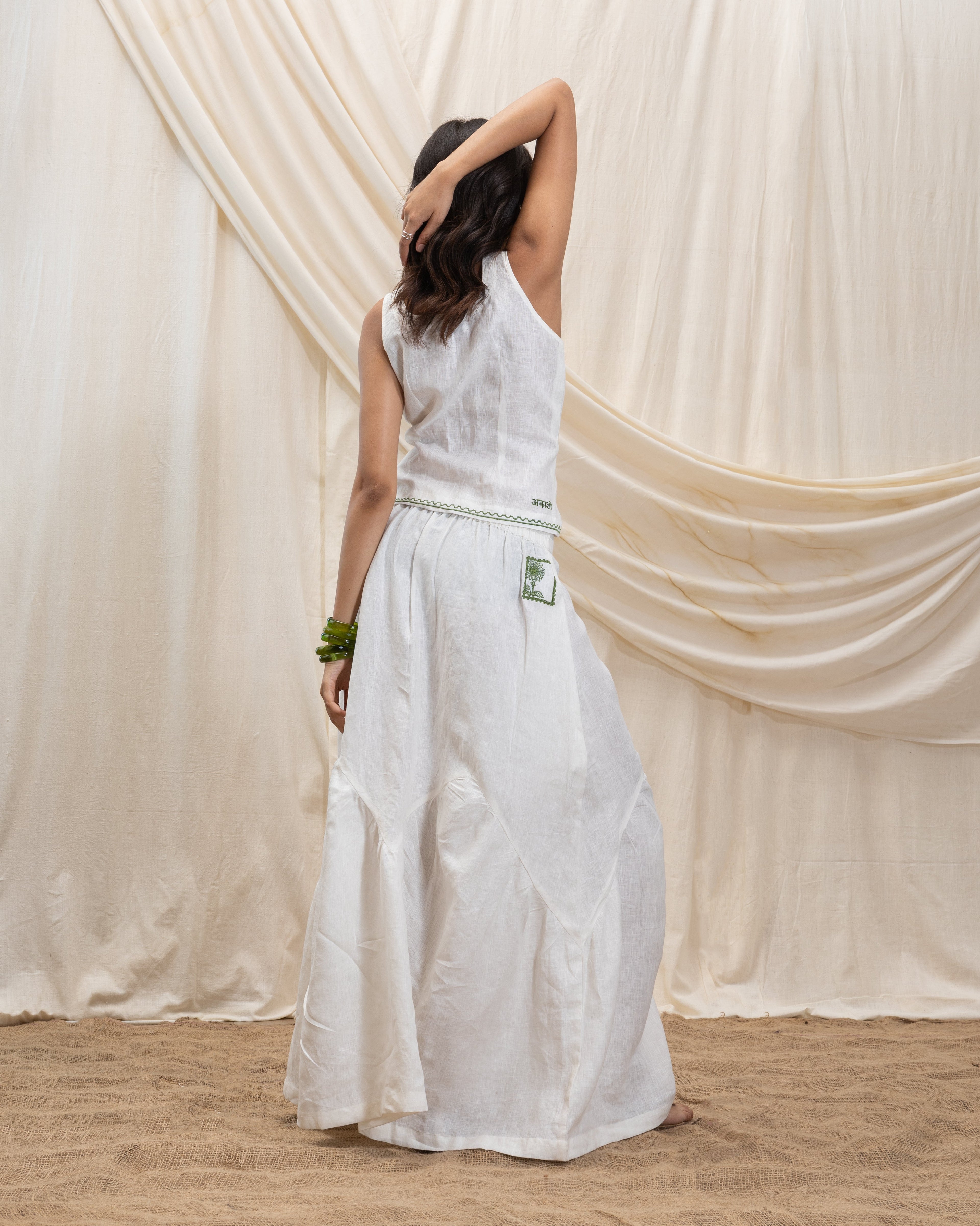 Soft Pleated Skirt by Akashi Clothing with The Stamp Edit By Akashi Clothing at Kamakhyaa for sustainable fashion