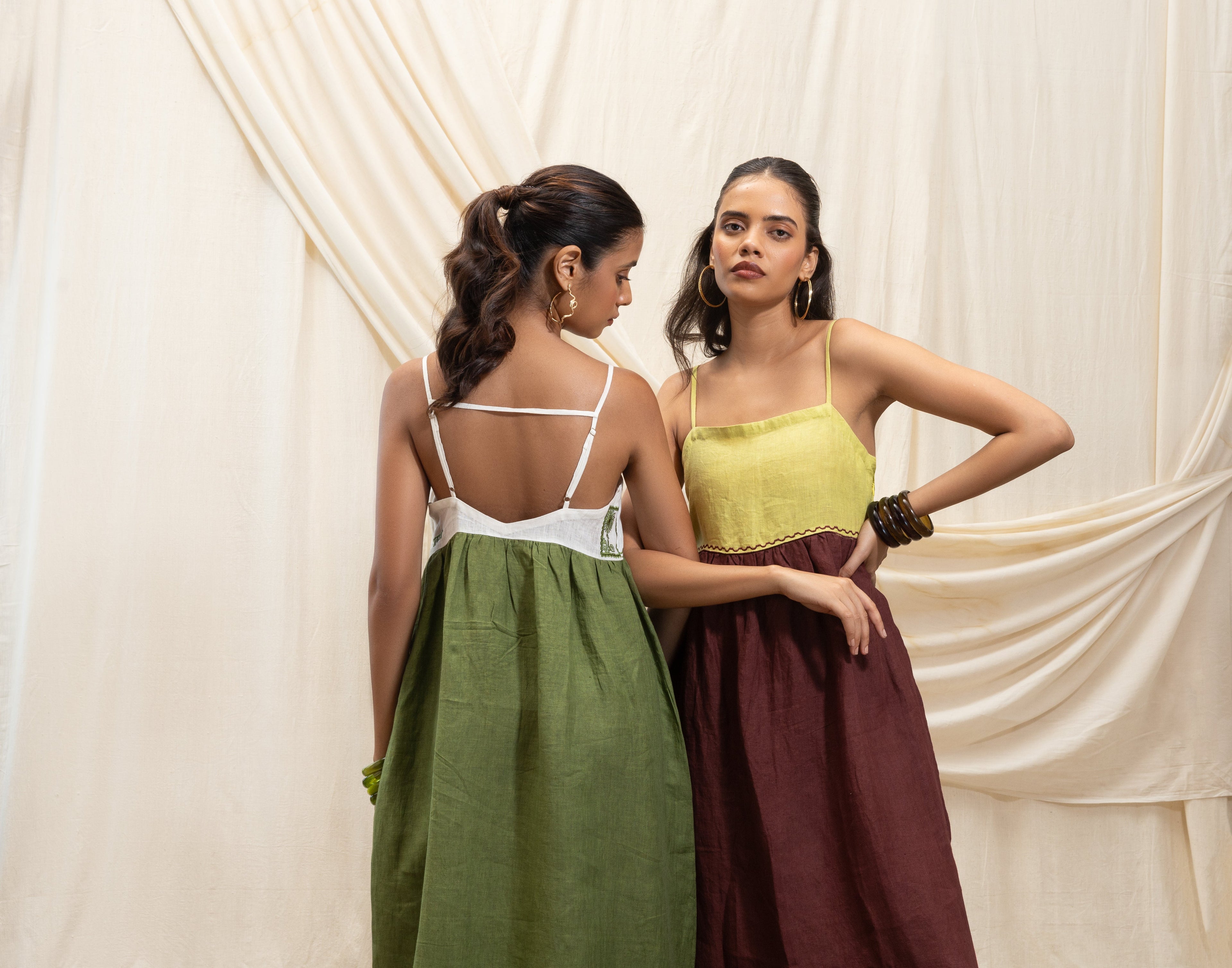 Sun Dress by Akashi Clothing with The Stamp Edit By Akashi Clothing at Kamakhyaa for sustainable fashion