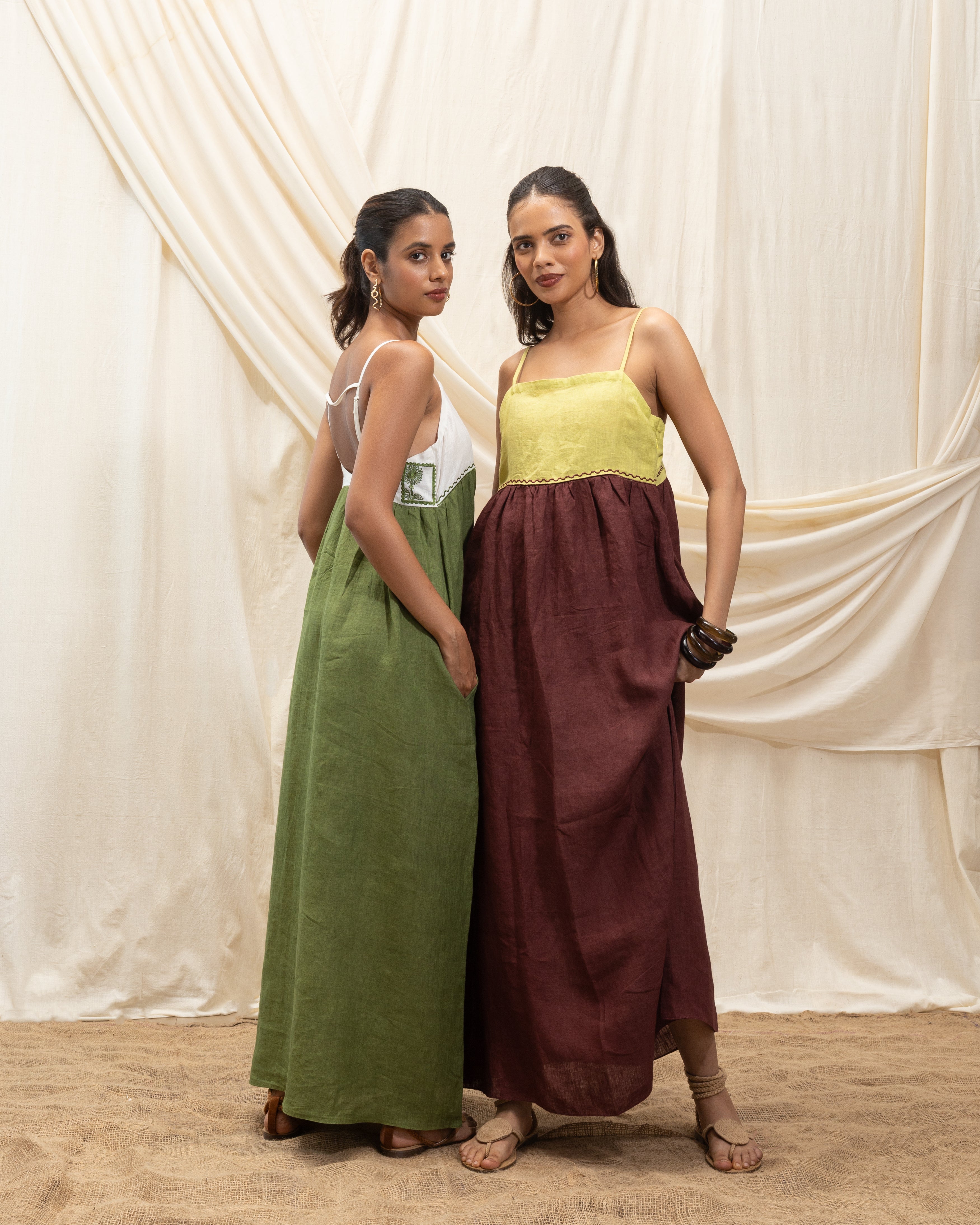 Sun Dress by Akashi Clothing with The Stamp Edit By Akashi Clothing at Kamakhyaa for sustainable fashion