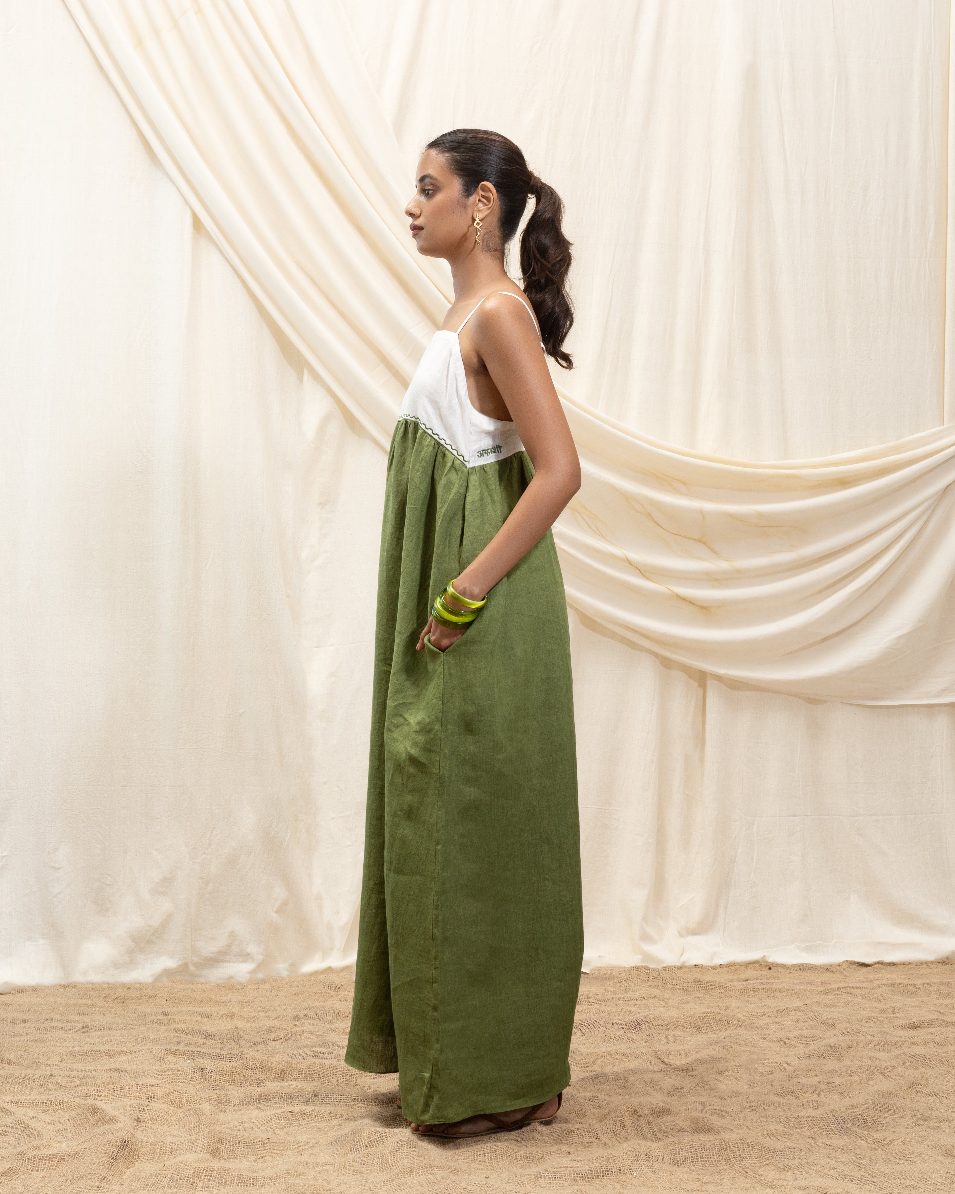 Sun Dress by Akashi Clothing with The Stamp Edit By Akashi Clothing at Kamakhyaa for sustainable fashion