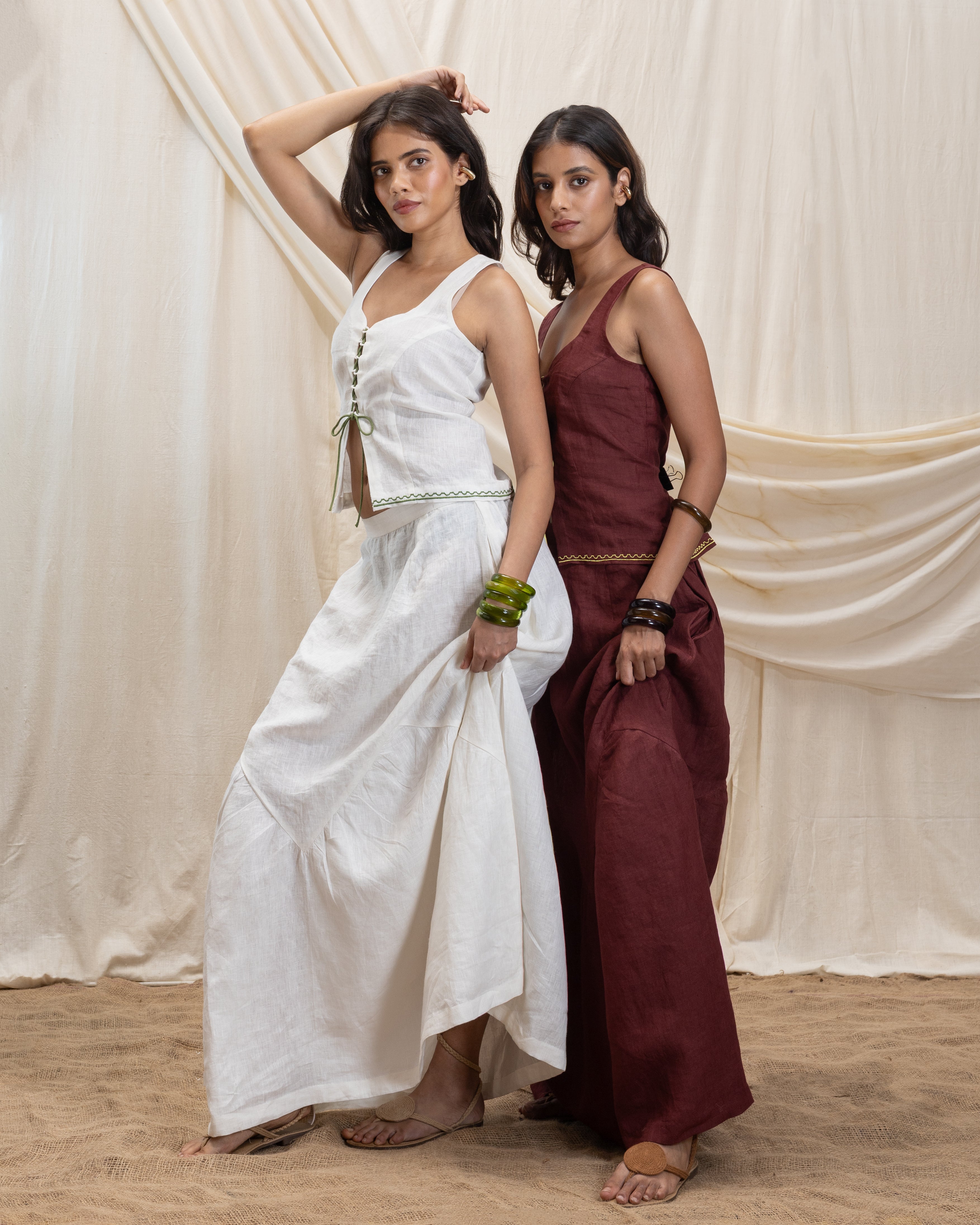 Soft Pleated Skirt by Akashi Clothing with The Stamp Edit By Akashi Clothing at Kamakhyaa for sustainable fashion