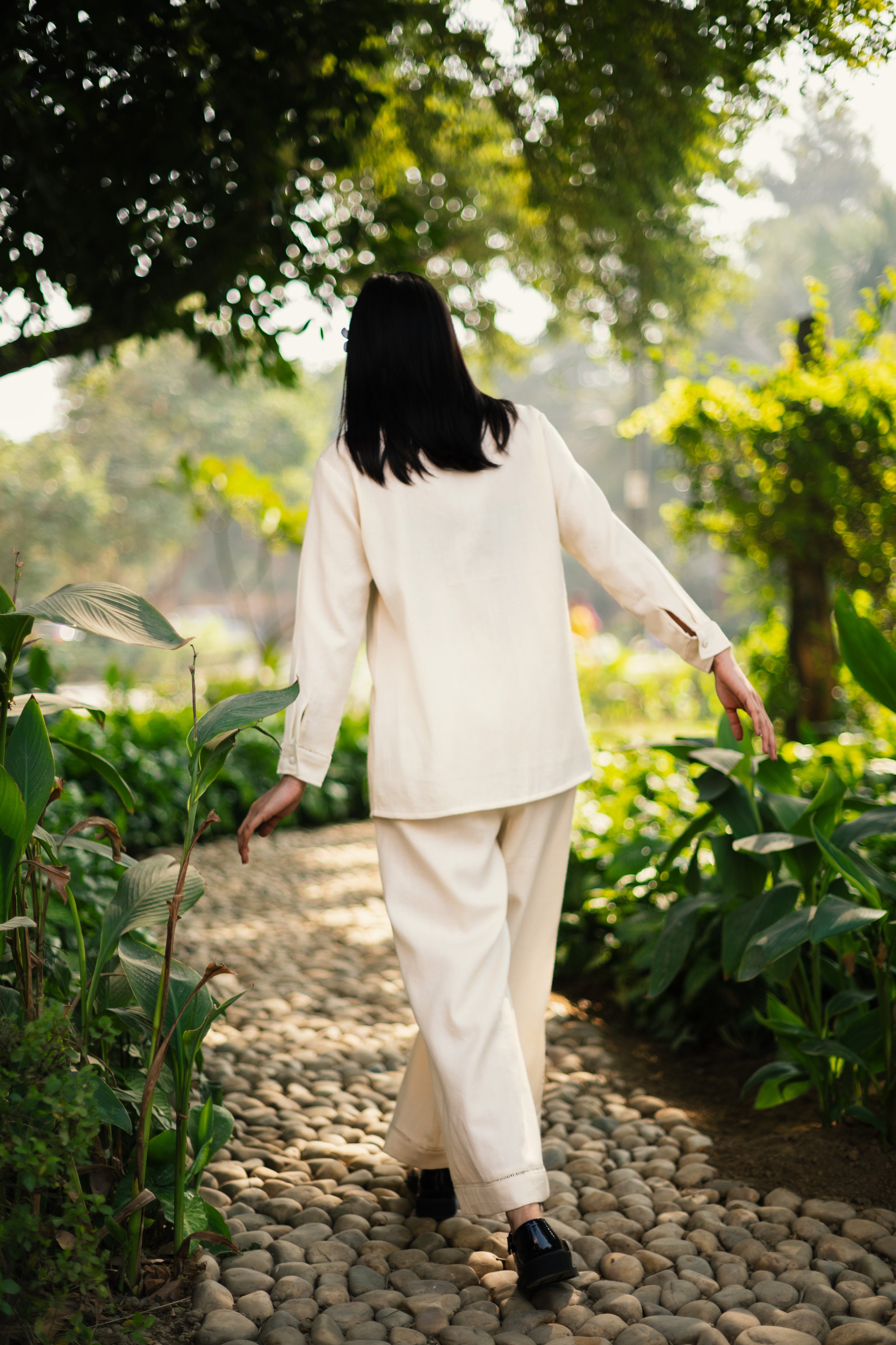 Cream White Merino Wool Coord Set Mahonia by Raas with Cream, Merino Wool, Regular Fit, Uru by Raas, Winter WearOffice Wear Co-ords, Woven at Kamakhyaa for sustainable fashion