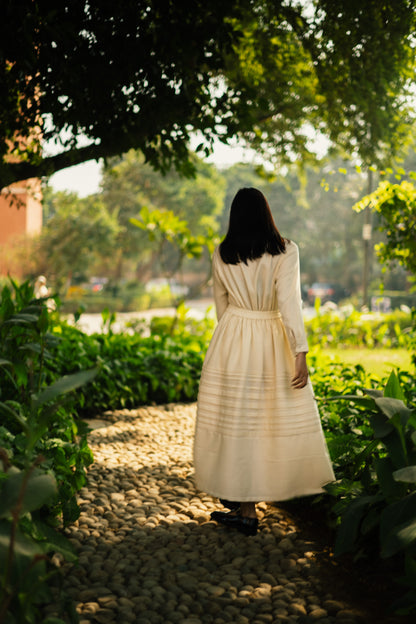 Cream White Merino Wool Misha Skirt by Raas with Cream, Merino Wool, Regular Fit, Skirts, Uru by Raas, Winter Wear, Woven at Kamakhyaa for sustainable fashion