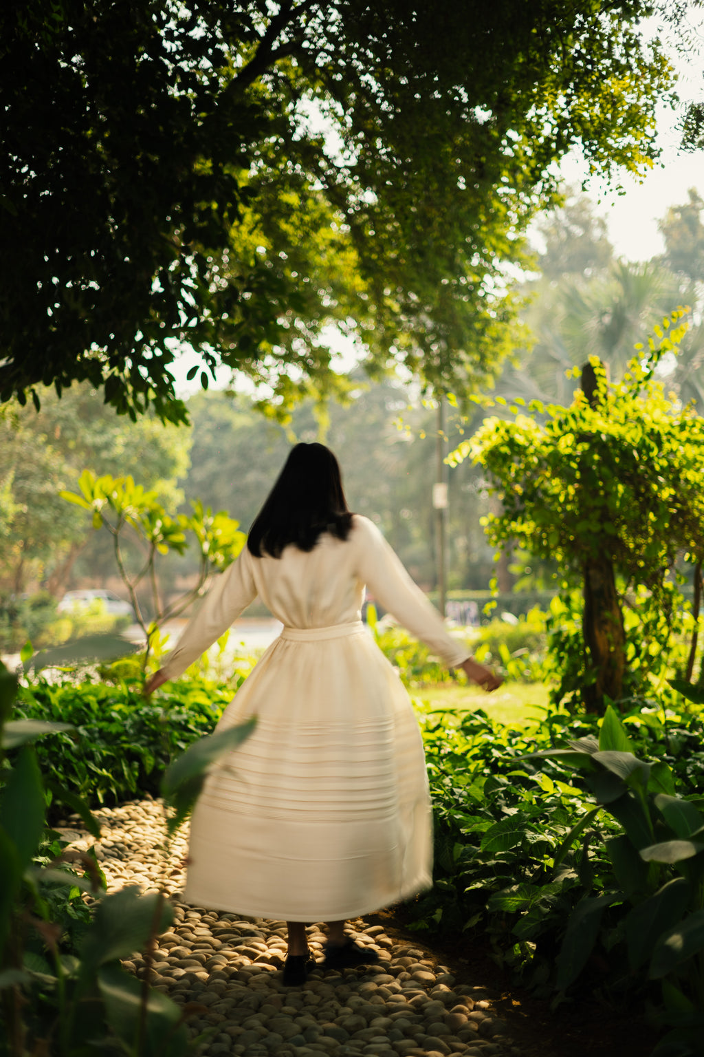 Cream White Merino Wool Misha Skirt Set by Raas with Cream, Merino Wool, Regular Fit, Uru by Raas, Winter WearTop Skirt Sets, Woven at Kamakhyaa for sustainable fashion