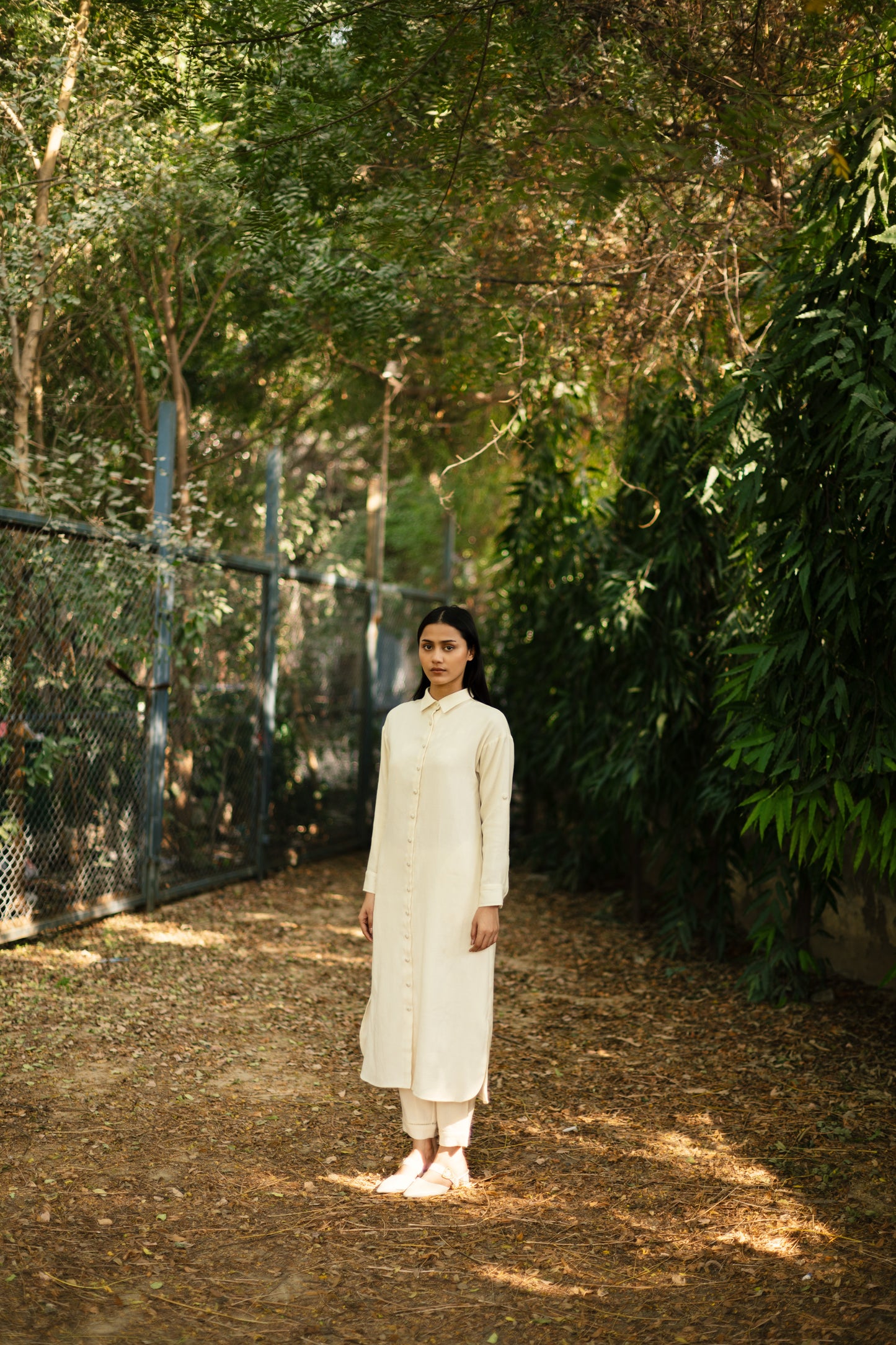 Cream White Merino Wool Coord Set Dalia by Raas with Cream, Merino Wool, Regular Fit, Uru by Raas, Winter WearOffice Wear Co-ords, Woven at Kamakhyaa for sustainable fashion