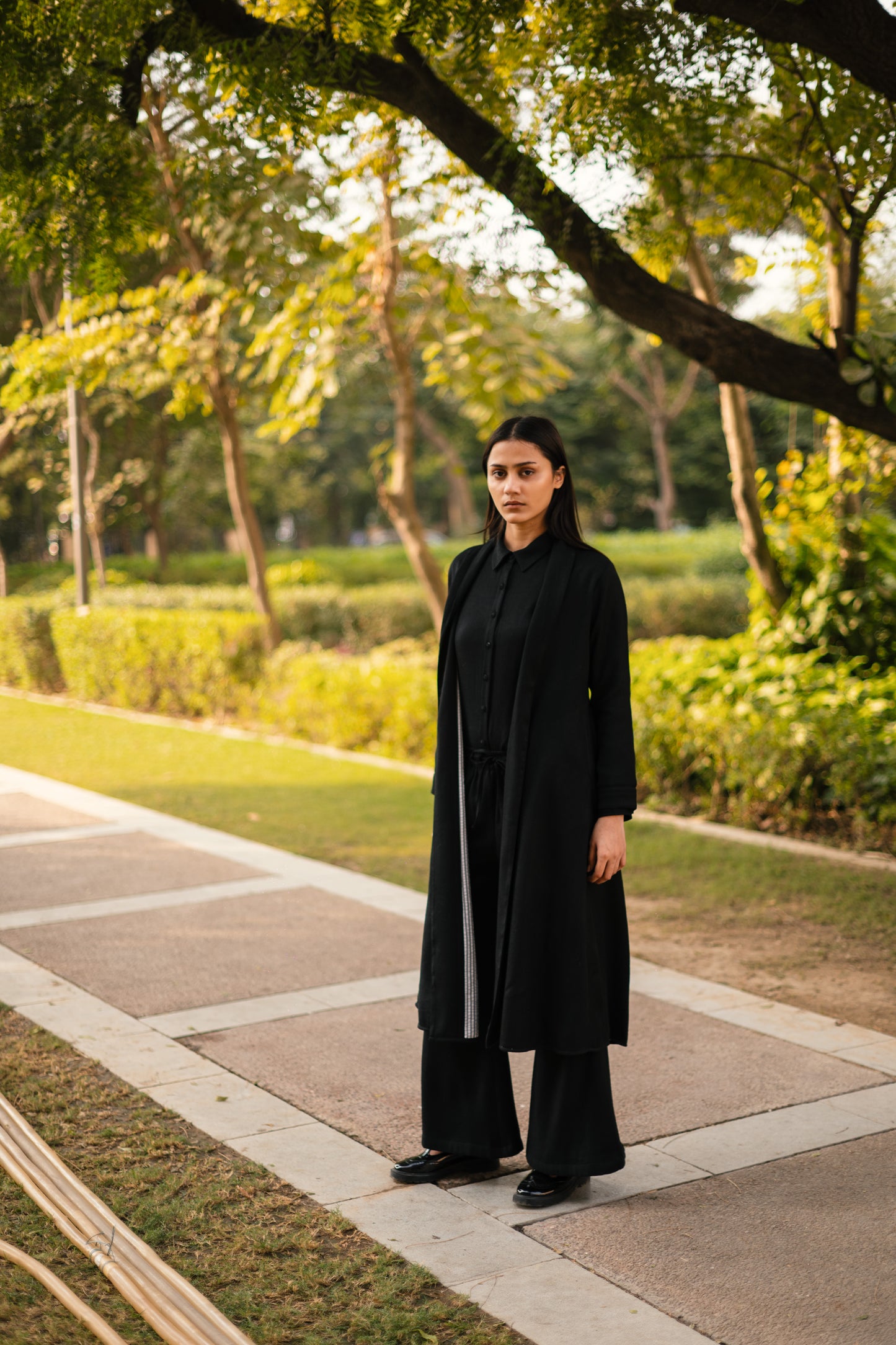 Black Merino Wool Alaska Set by Raas with Black, Merino Wool, Regular Fit, Uru by Raas, Winter WearOffice Wear Co-ords, Woven at Kamakhyaa for sustainable fashion