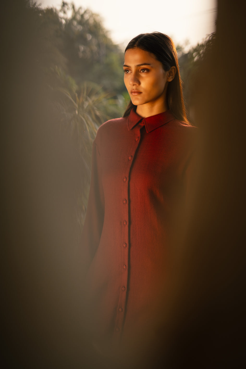 Maroon Merino Wool Aleeza Set by Raas with Maroon, Merino Wool, Regular Fit, Uru by Raas, Winter WearOffice Wear Co-ords, Woven at Kamakhyaa for sustainable fashion