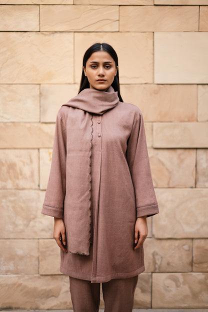 Aubergene Merino Wool Coord Set Iris by Raas with Merino Wool, Purple, Regular Fit, Uru by Raas, Winter WearOffice Wear Co-ords, Woven at Kamakhyaa for sustainable fashion