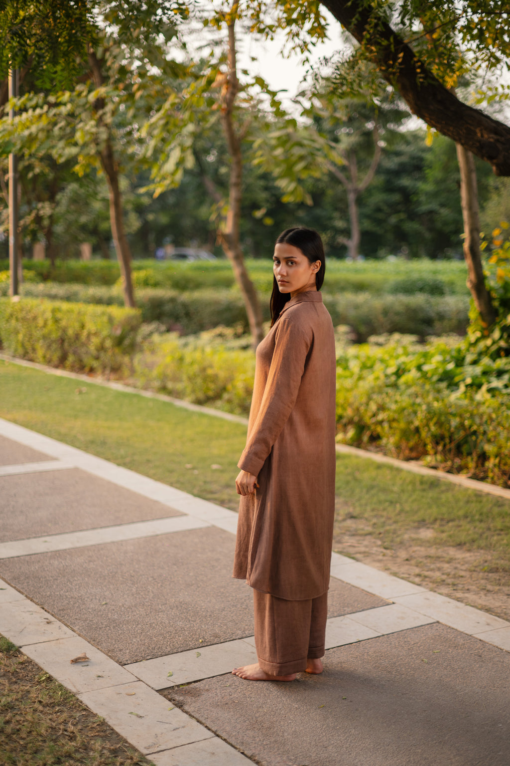 Aubergene Merino Wool Aleeza Set by Raas with Merino Wool, Purple, Regular Fit, Uru by Raas, Winter WearOffice Wear Co-ords, Woven at Kamakhyaa for sustainable fashion