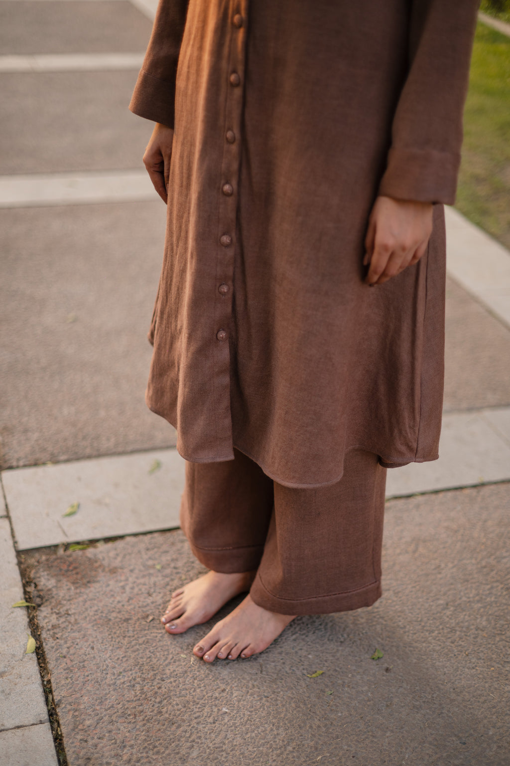 Aubergene Merino Wool Aleeza Set by Raas with Merino Wool, Purple, Regular Fit, Uru by Raas, Winter WearOffice Wear Co-ords, Woven at Kamakhyaa for sustainable fashion