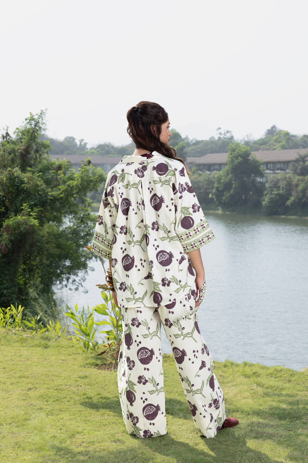Boxy Oversized Top with Embroidered Collar & Sleeves by Kamakhyaa India with Cosmos by Akashi Clothing, Internal Tags Missing at Kamakhyaa India for sustainable fashion