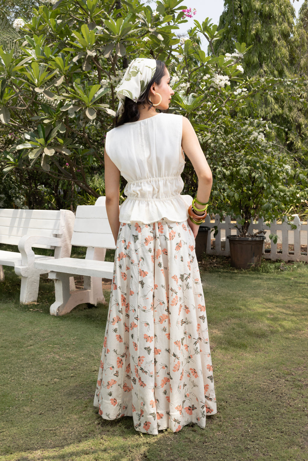 Organic cotton Front Tie-Up Top by Kamakhyaa India with Cosmos by Akashi Clothing, Internal Tags Missing at Kamakhyaa India for sustainable fashion