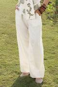 Organic Cotton Straight Fit Pants with Side Pleats by Kamakhyaa India with Cosmos by Akashi Clothing, Internal Tags Missing at Kamakhyaa India for sustainable fashion