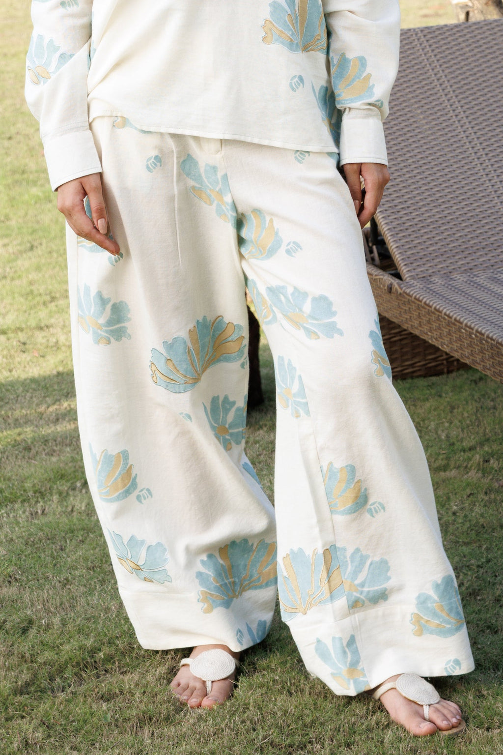 Wide-Leg Pants with Front Pocket Detail by Kamakhyaa India with Cosmos by Akashi Clothing, Internal Tags Missing at Kamakhyaa India for sustainable fashion