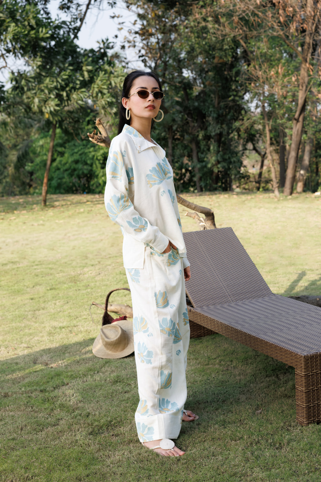 Collared top with Stitch Detailing by Kamakhyaa India with Cosmos by Akashi Clothing, Internal Tags Missing at Kamakhyaa India for sustainable fashion