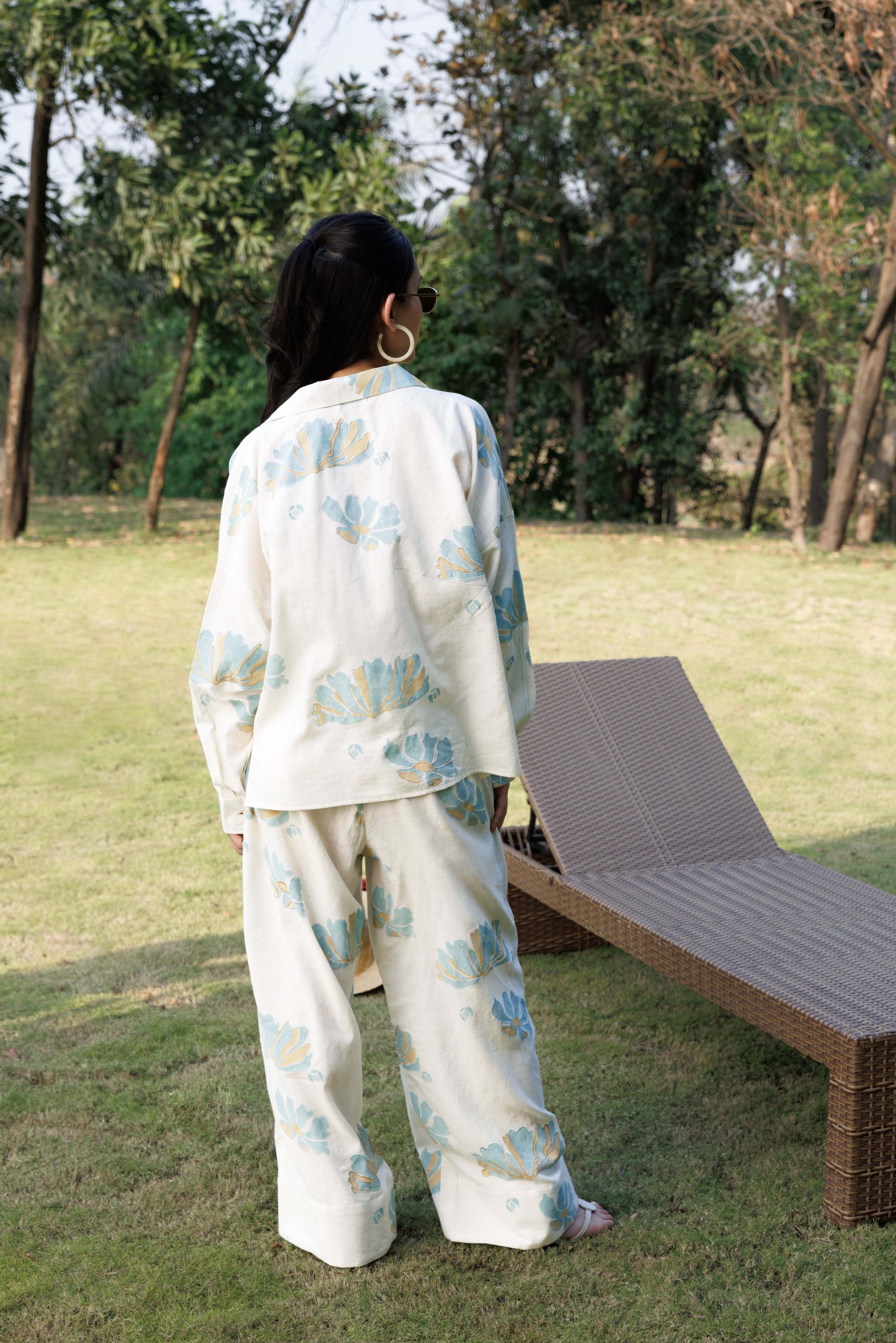 Wide-Leg Pants with Front Pocket Detail by Kamakhyaa India with Cosmos by Akashi Clothing, Internal Tags Missing at Kamakhyaa India for sustainable fashion