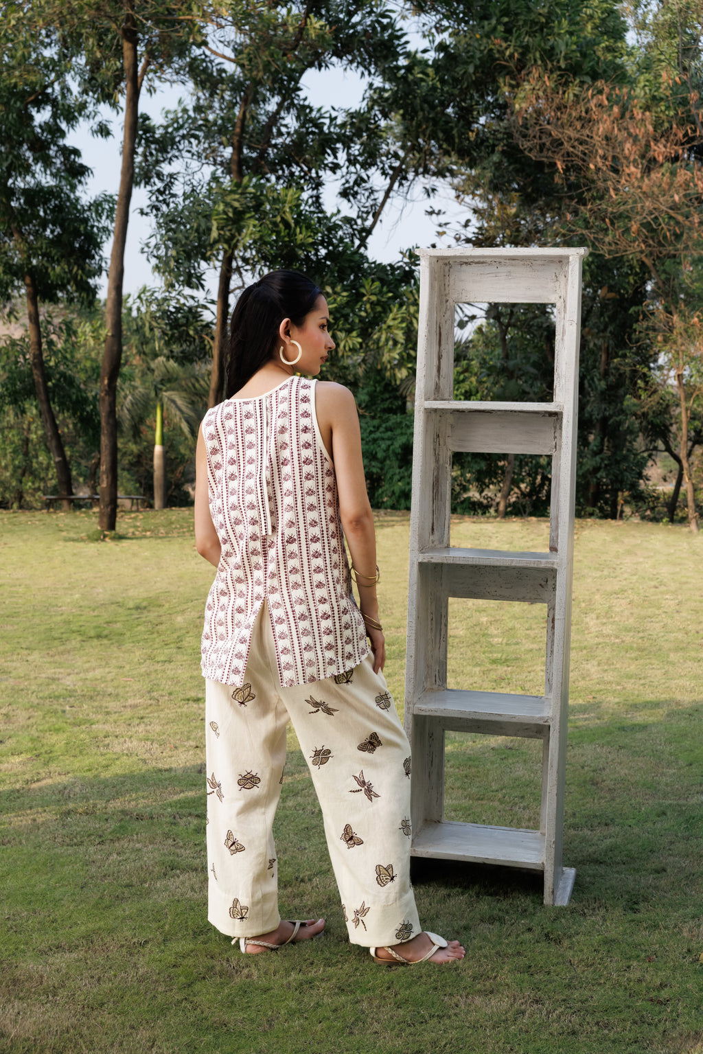 Oversized Tunic with Back Slit by Kamakhyaa India with Cosmos by Akashi Clothing, Internal Tags Missing at Kamakhyaa India for sustainable fashion